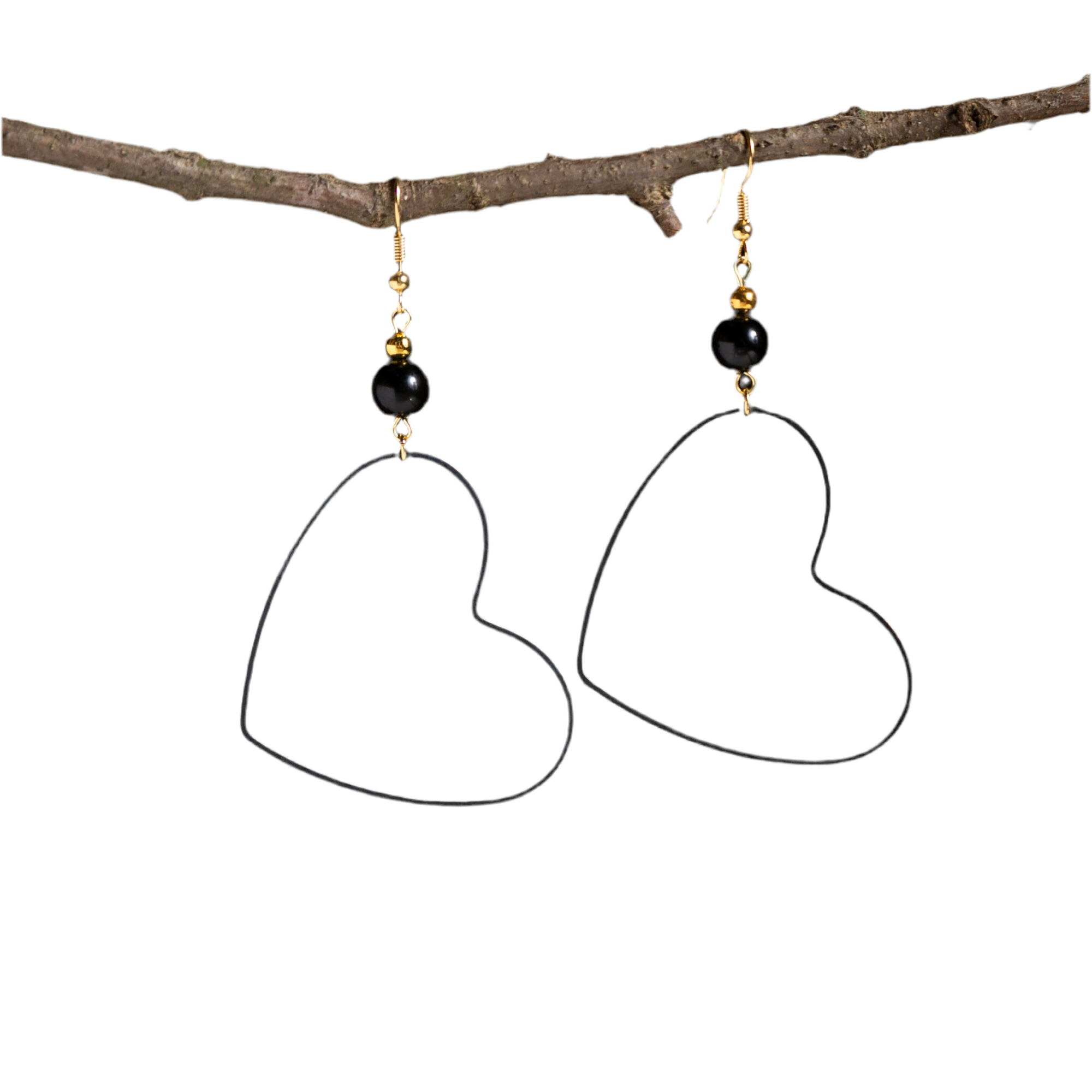 Black Heart Silhouette Earrings