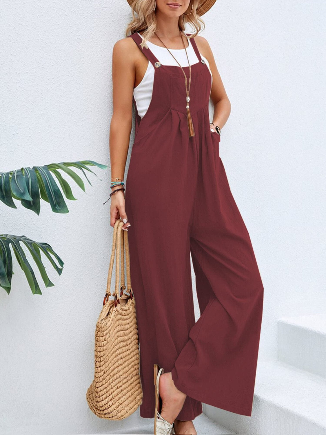 Full-Size Square Neck Wide Strap Overalls – Effortless Chic Meets Everyday Comfort