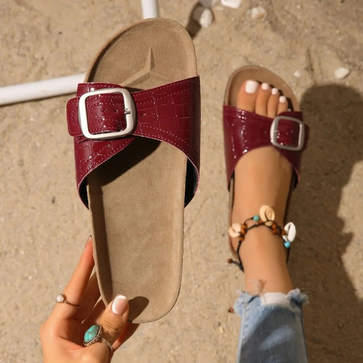Buckle Strap Open Toe Sandals