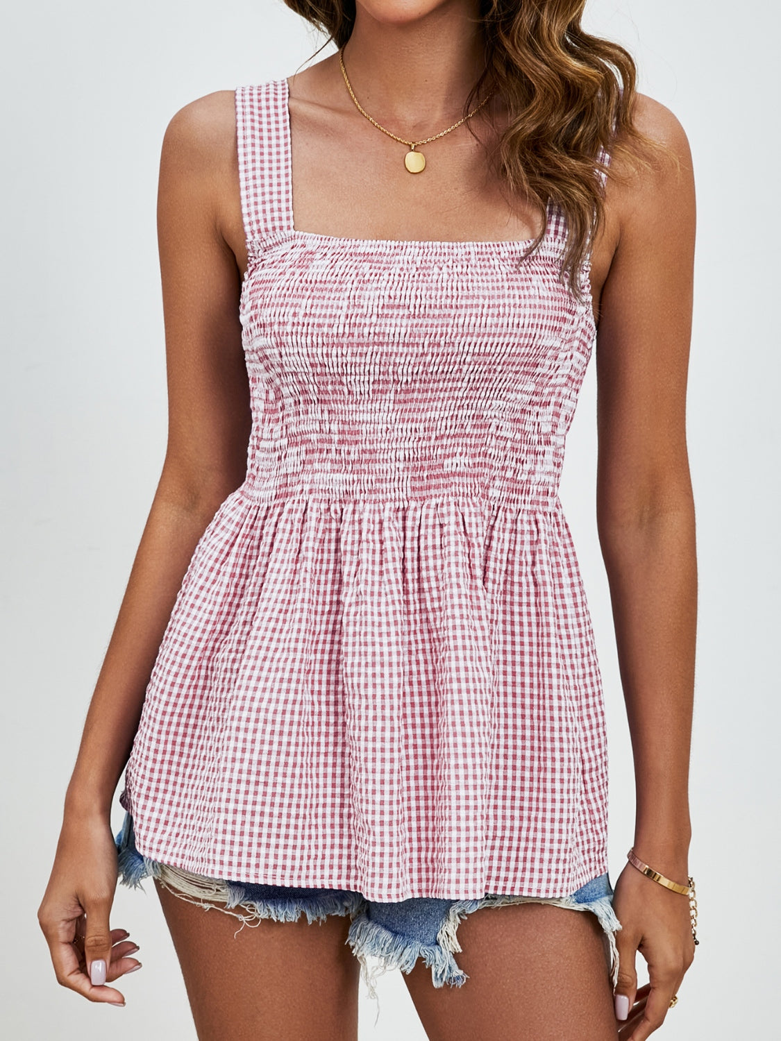 Smocked Plaid Square Neck Tank – Southern Charm, All Day Long