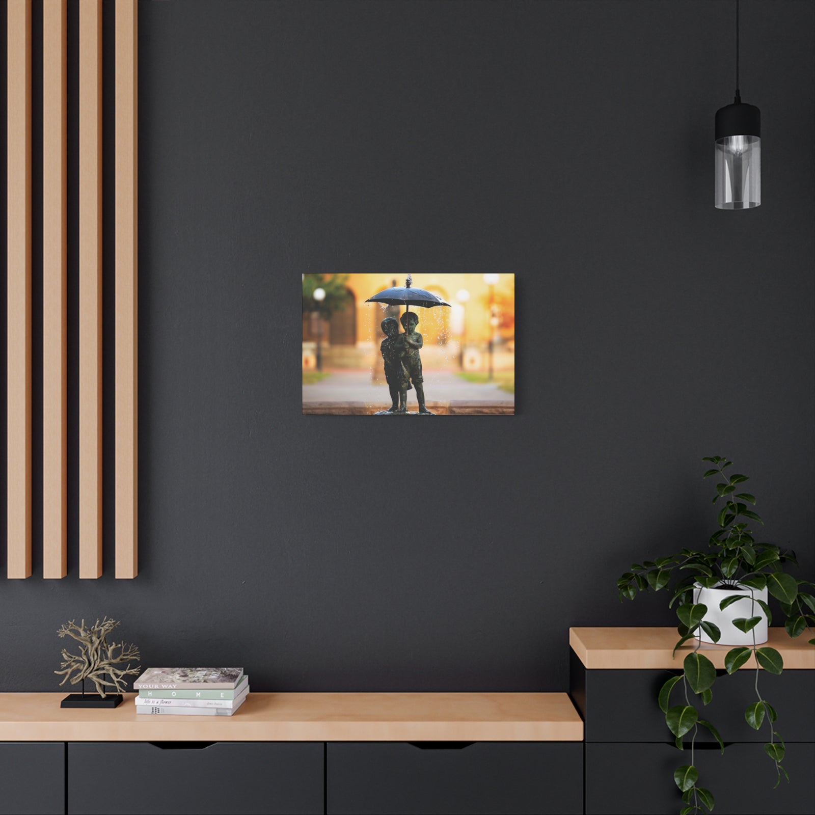 Print of Paul & Virginia Statue in front of Shryock Auditorium