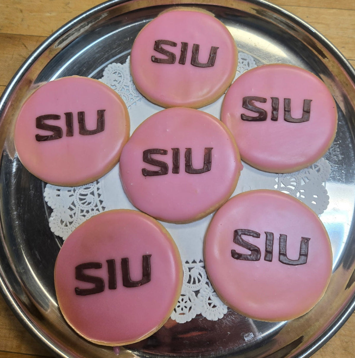 One Dozen SIU Pink Sugar Cookies