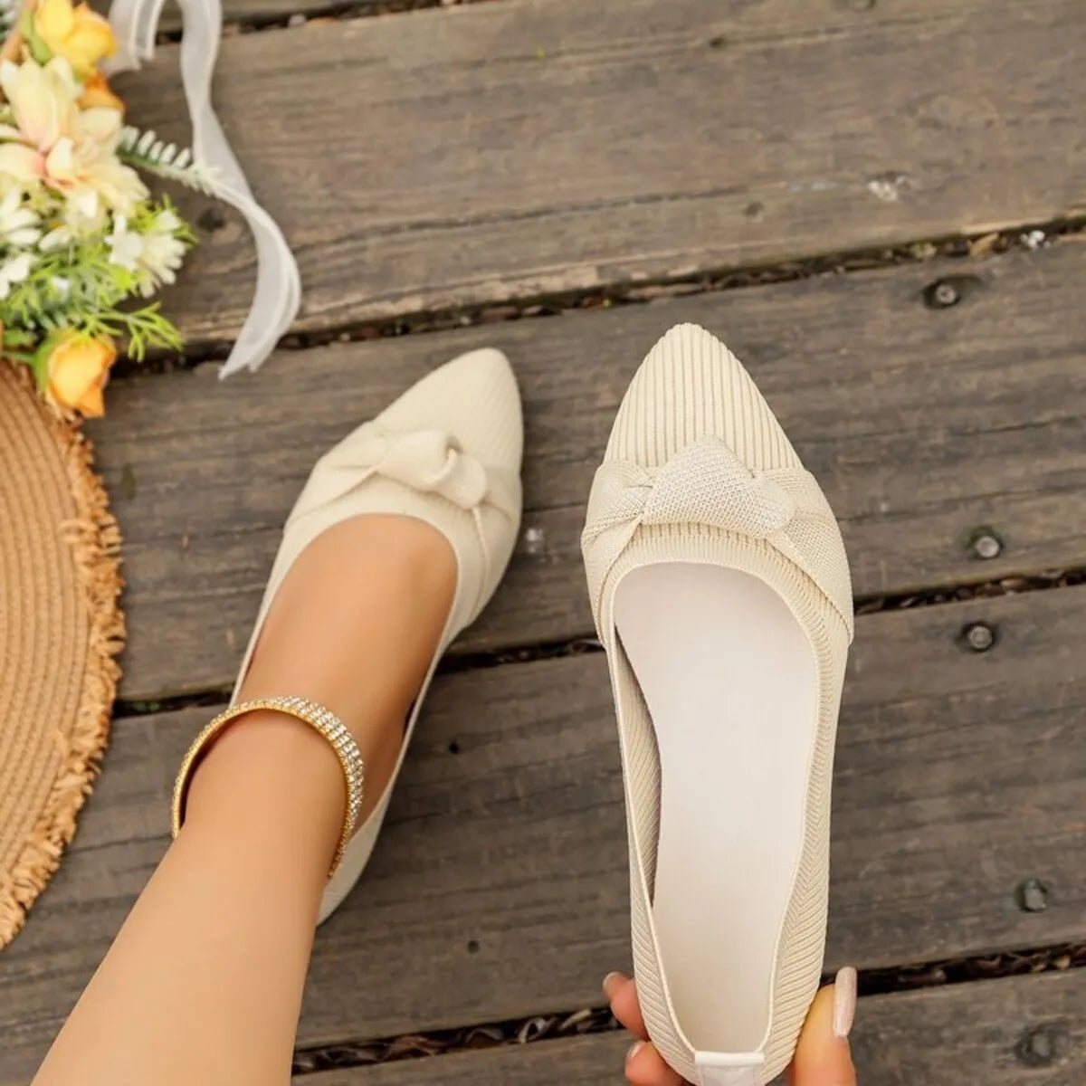 Point Toe Flats Slip-Ons