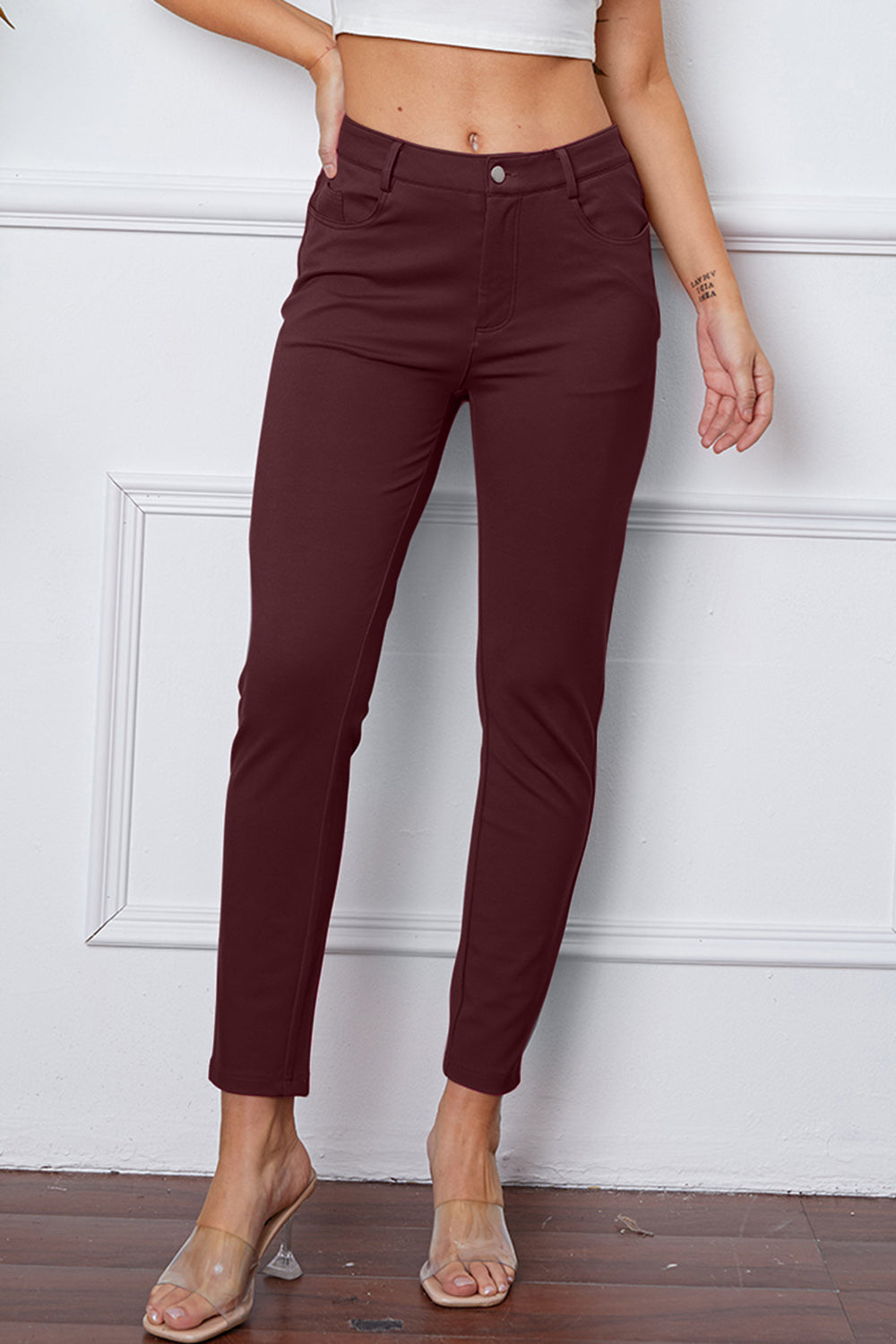 Stretchy Stitch Pants – Maroon Vibes 🔥