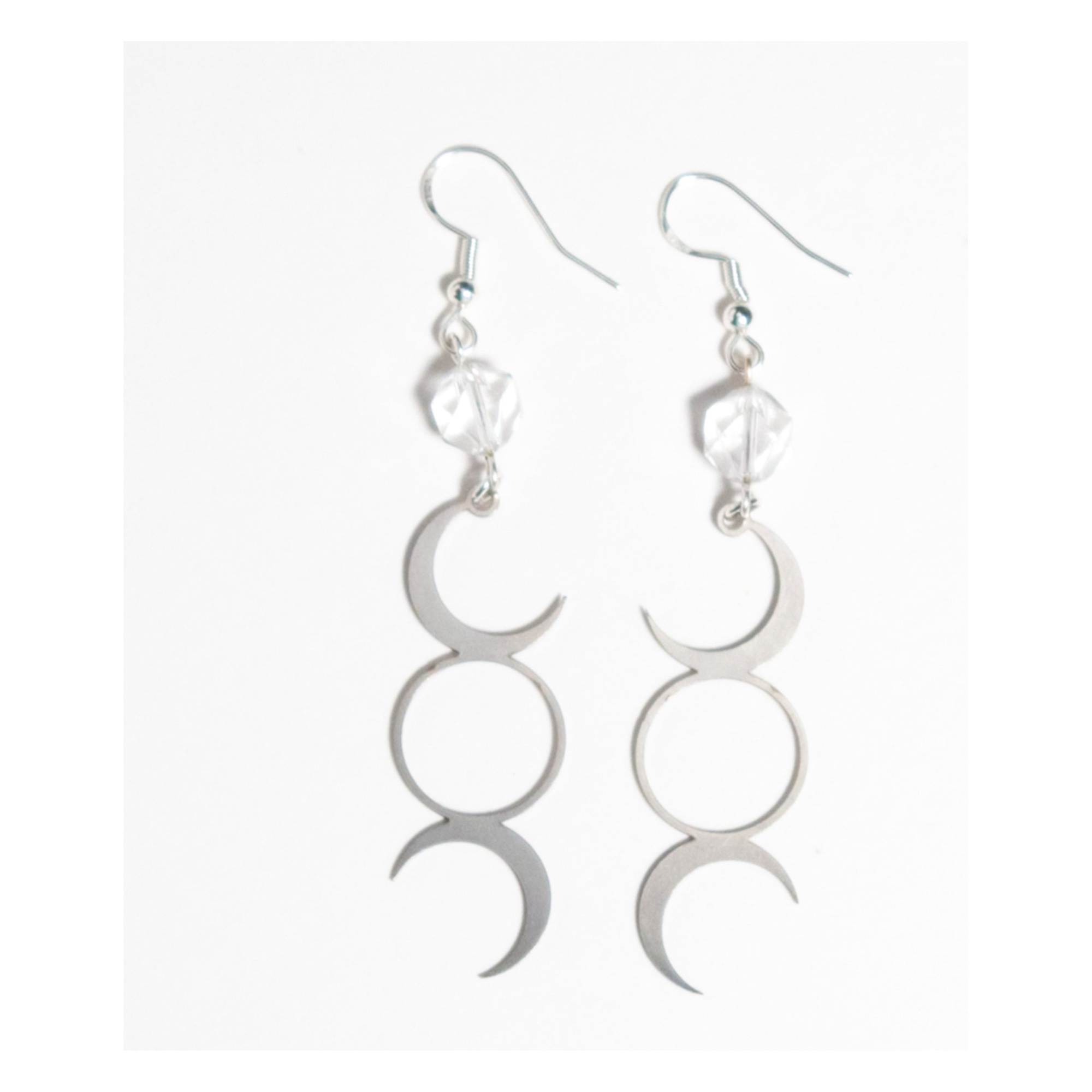 Three Moon Phase Earrings