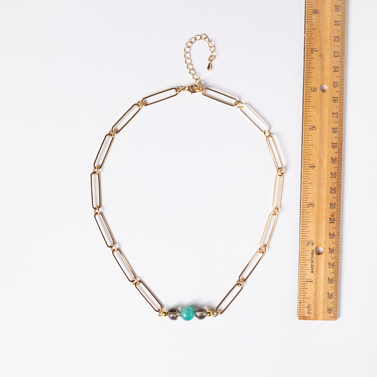 Smoky Quartz & Amazonite Triple Bead Necklace