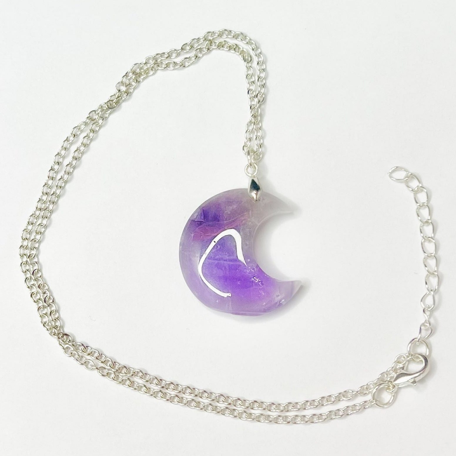 Crescent Moon Pendant Necklace featuring Dream Amethyst – February Birthstone Collection by Kinley Jewelry