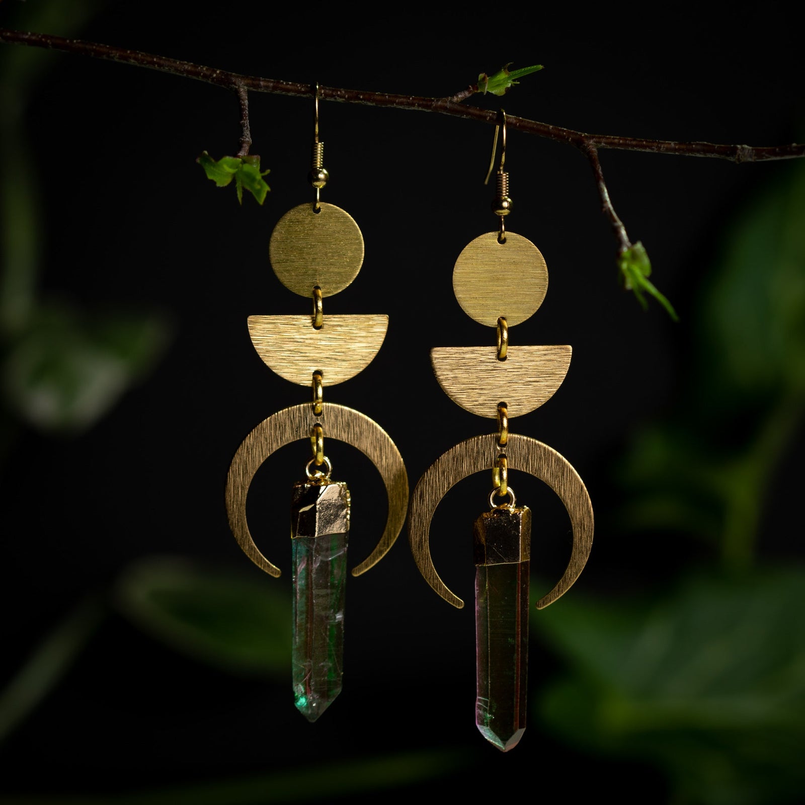 Aura Crystal Lunar Totem Earrings