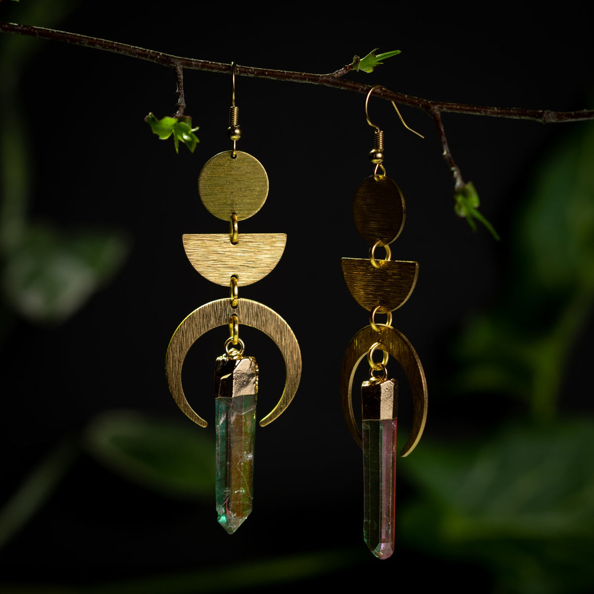 Aura Crystal Lunar Totem Earrings