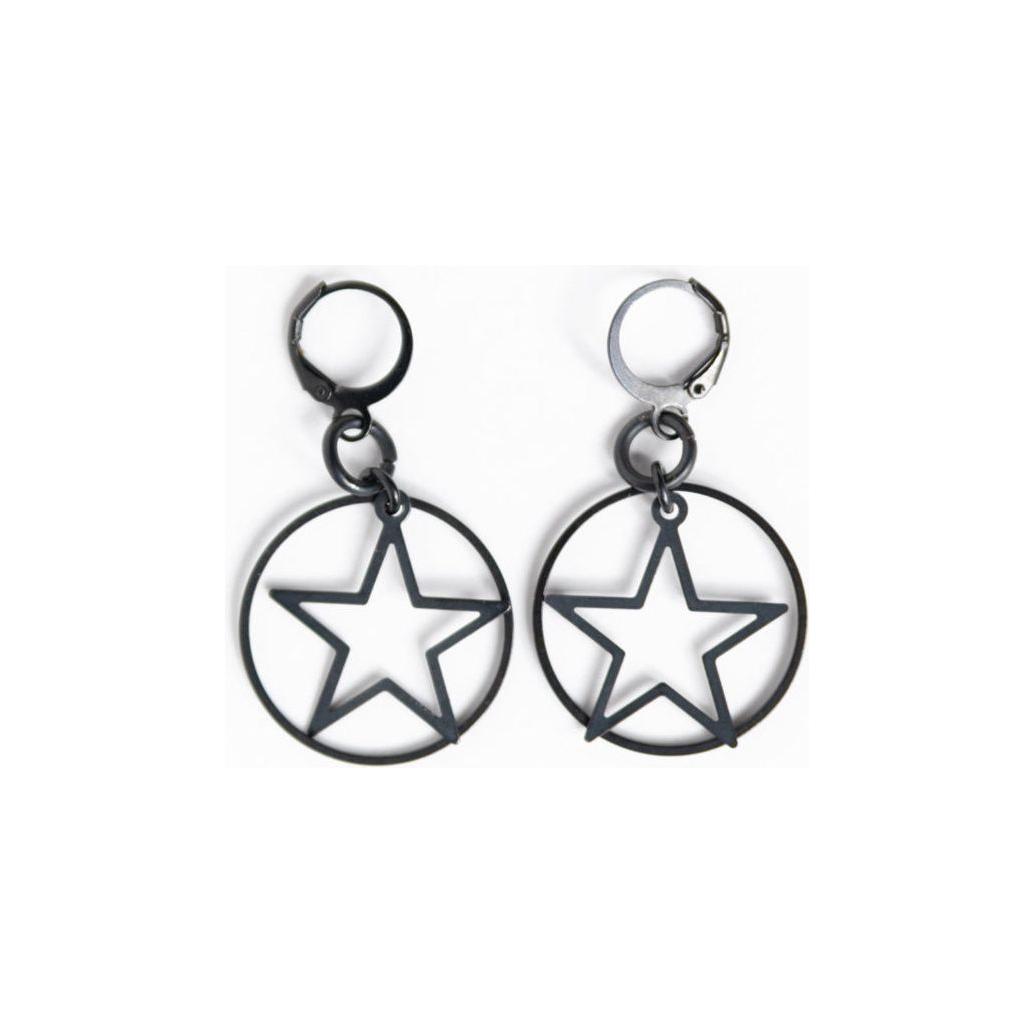 Black Star Earrings