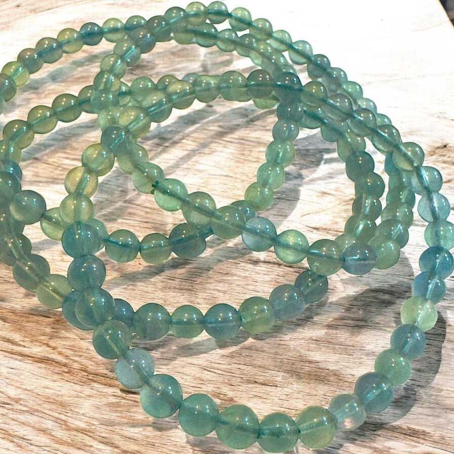 Blue Fluorite Stretch Gemstone Bracelet
