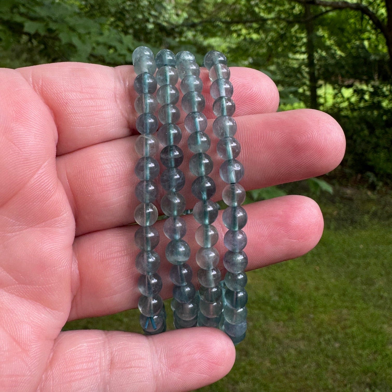 Blue Fluorite Stretch Gemstone Bracelet