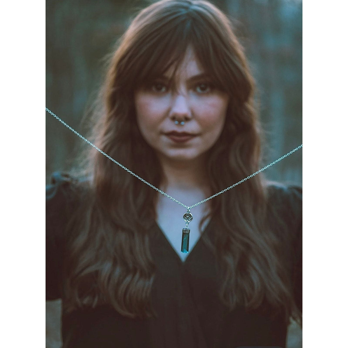 Blue Fluorite Floral Drop Necklace – Elegant Winter Blues Collection by Kinley Jewelry