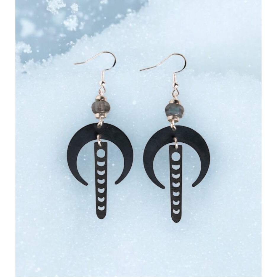 Black Lunar Eclipse Earrings