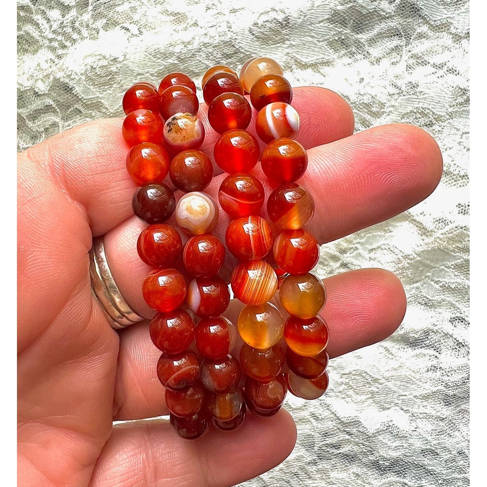 Carnelian Gemstone Stretch Bracelet