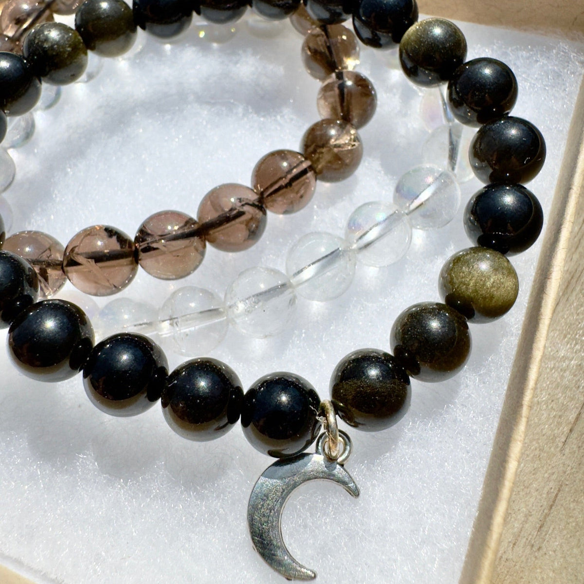 The Shadow Caster Set of 3 Gemstone Bracelets