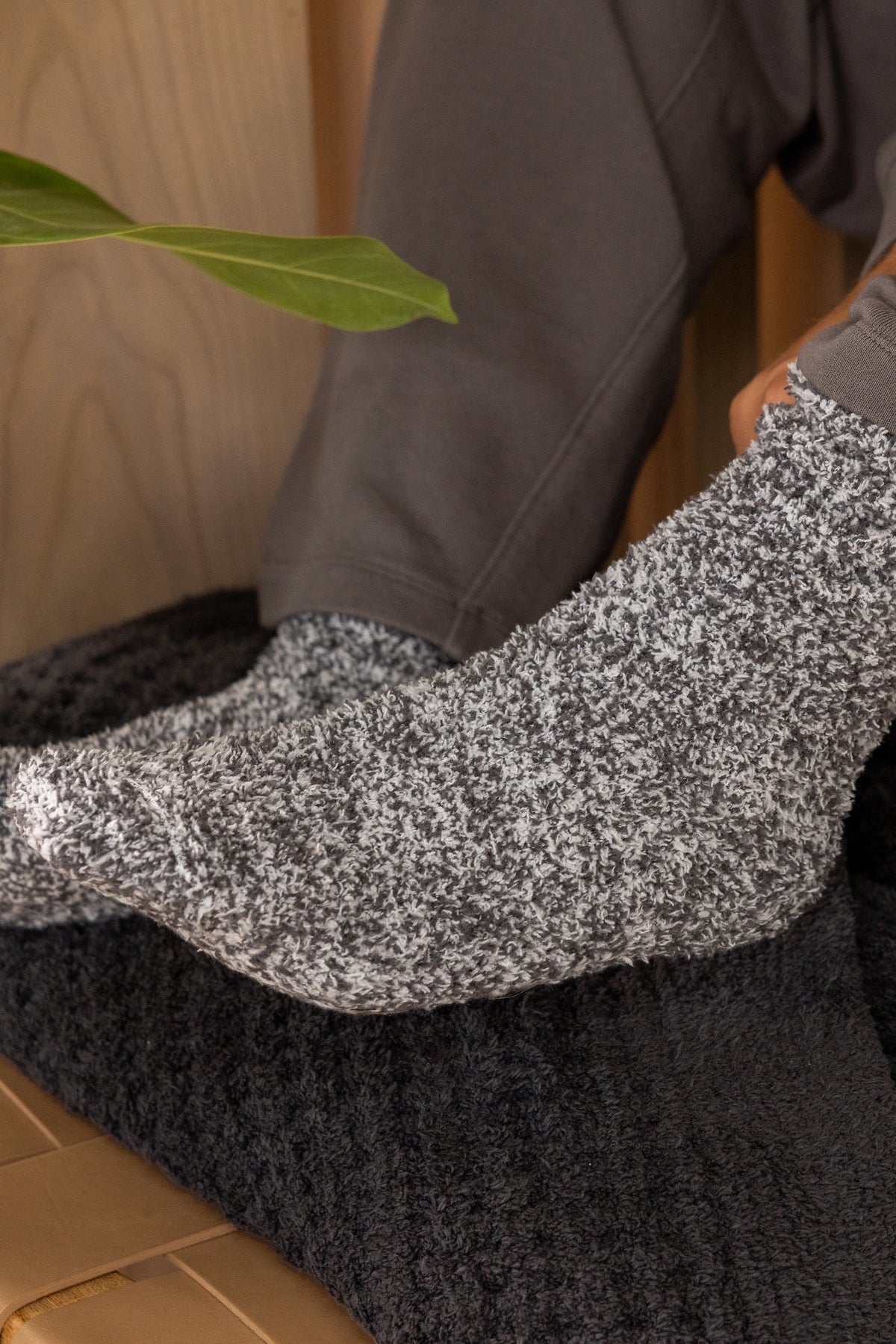 CozyChic® Heathered Socks-- Dust/Rose/White