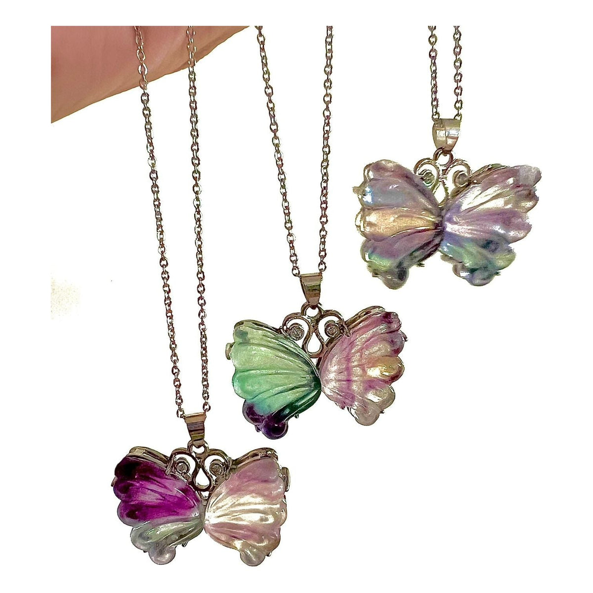 Fluorite Butterfly Necklace