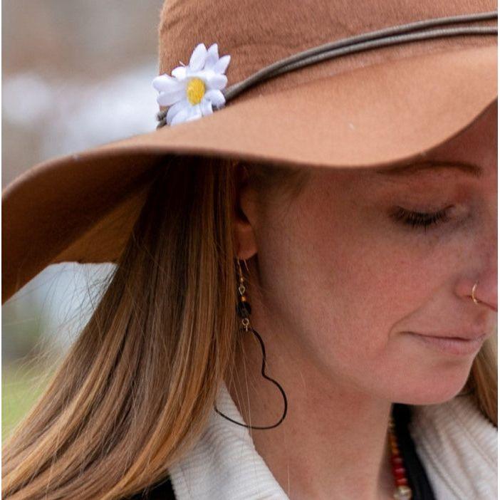 Black Heart Silhouette Earrings