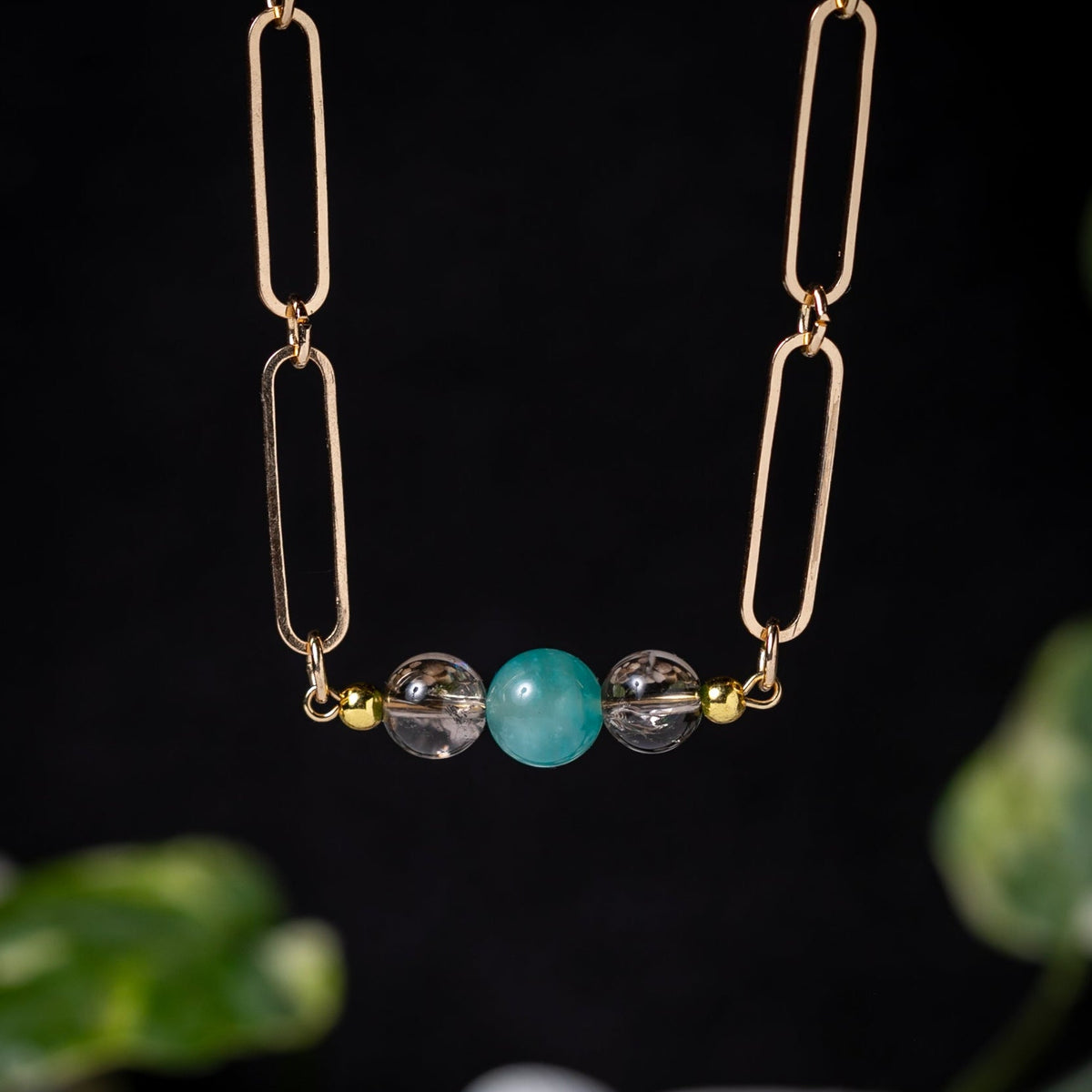 Smoky Quartz &amp; Amazonite Triple Bead Necklace
