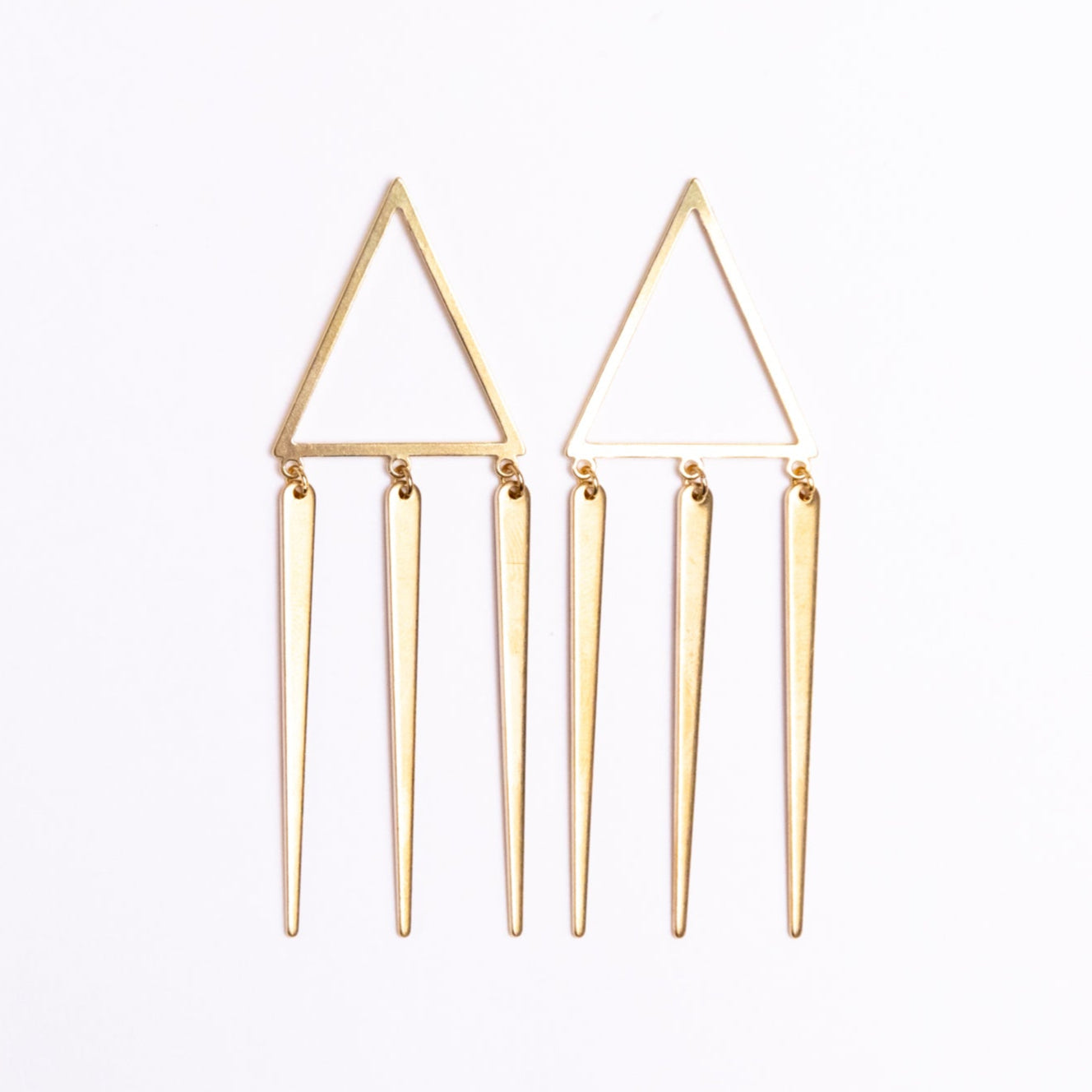 Golden Triangle Dangle Post Earrings