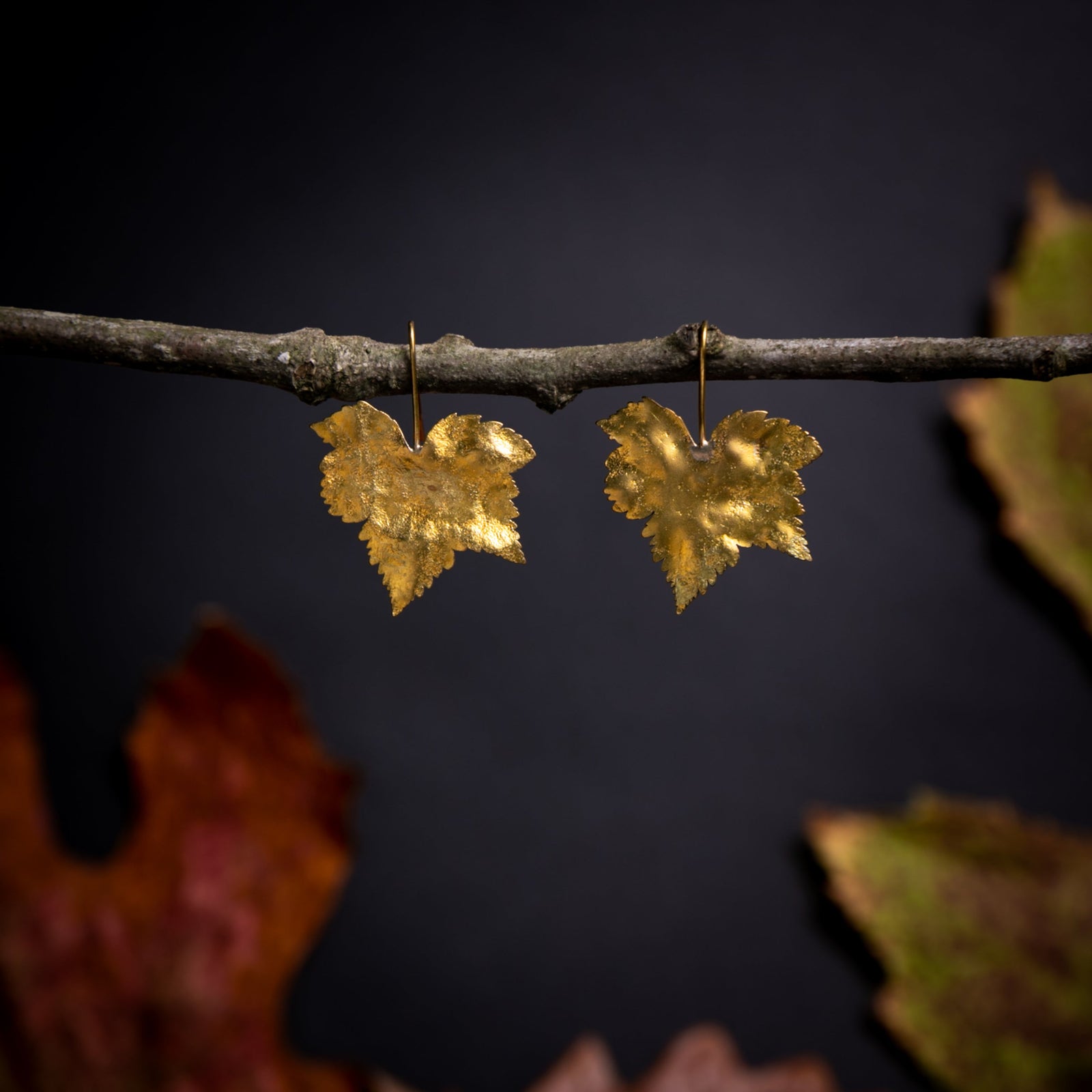 Golden Maple Leaf Earrings