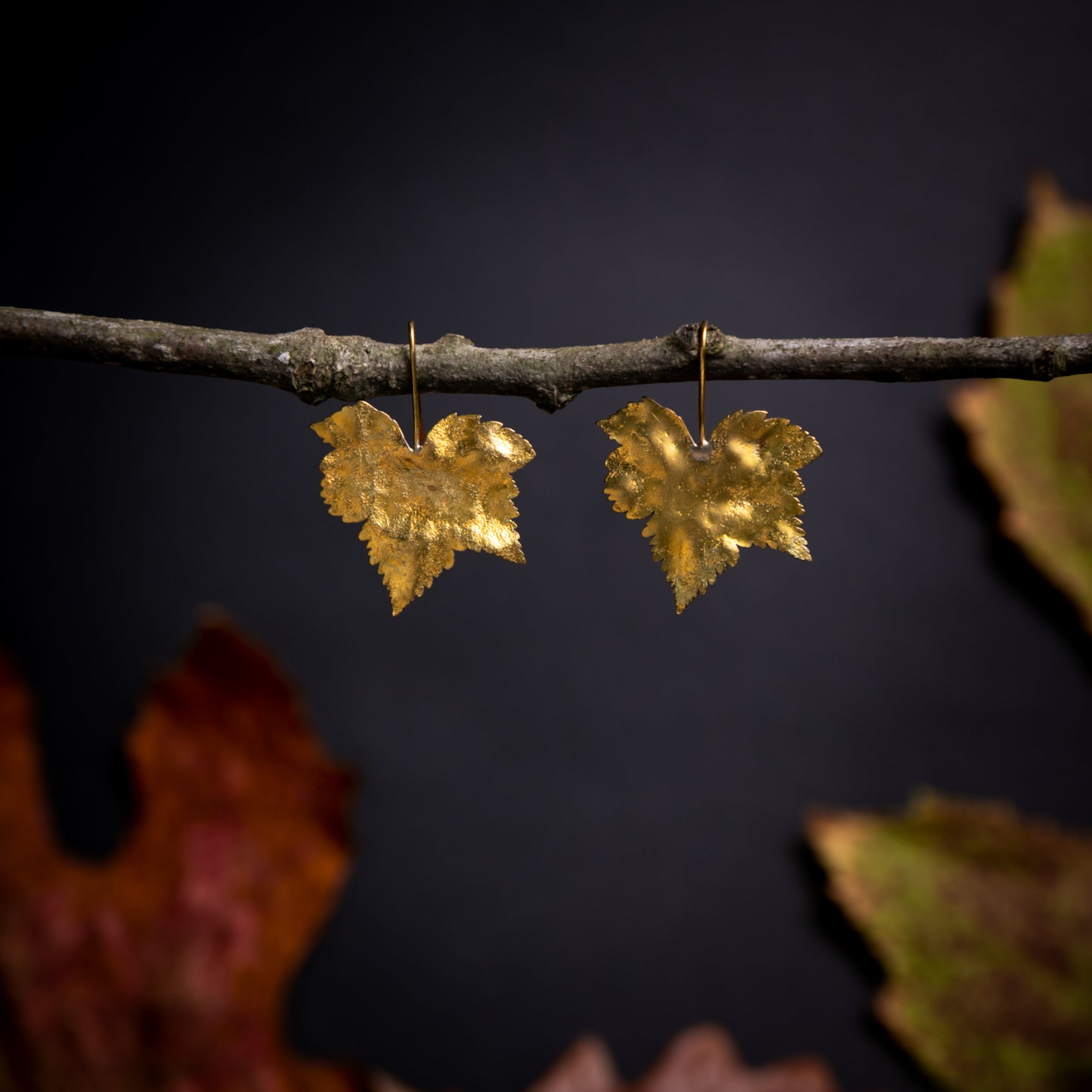 Golden Maple Leaf Earrings