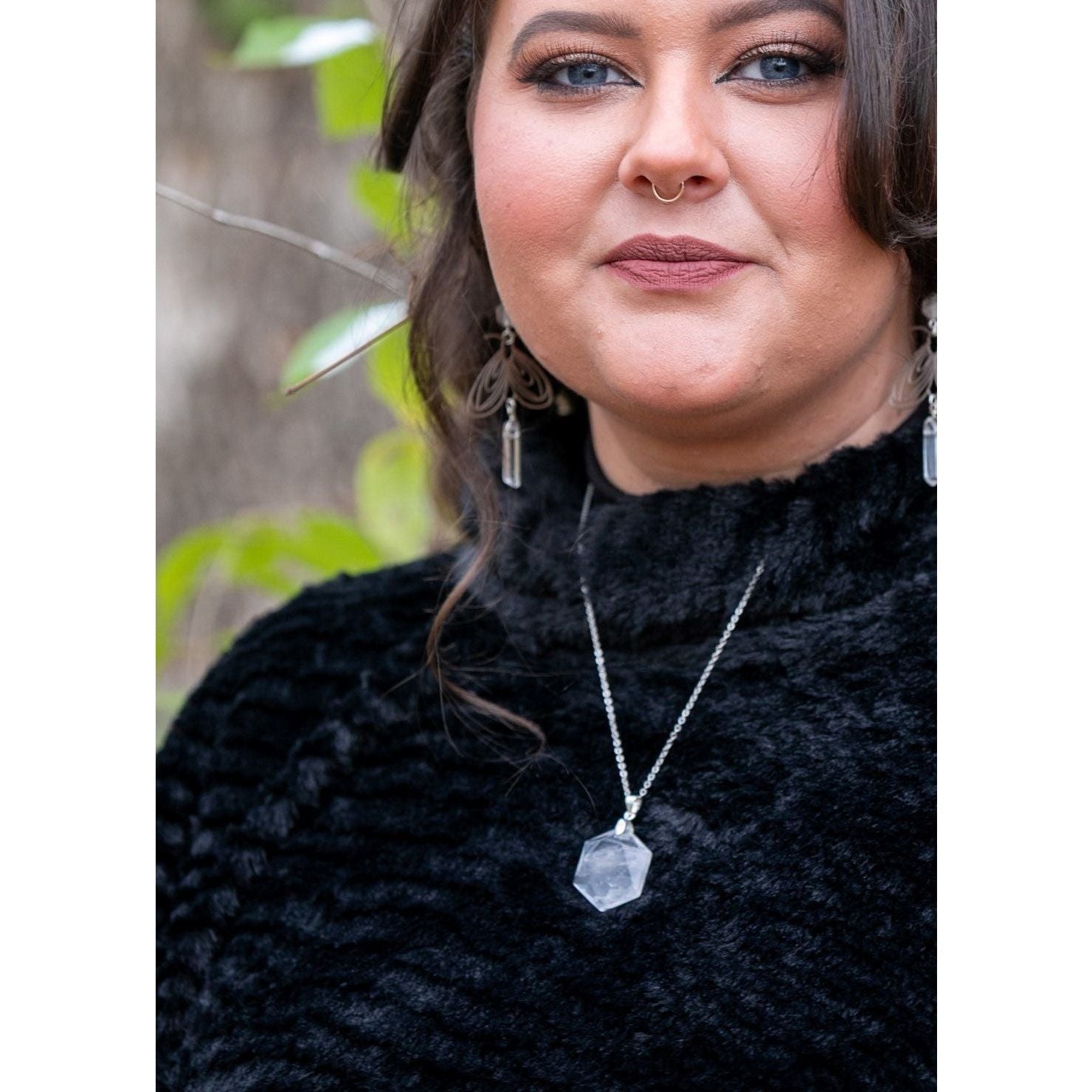 Quartz Crystal Hex Necklace