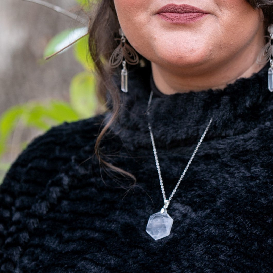 Quartz Crystal Hex Necklace