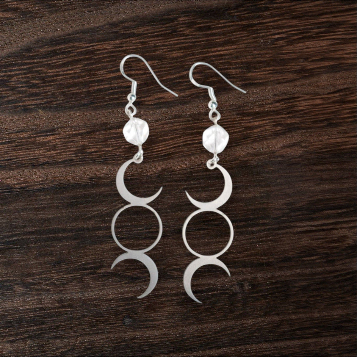 Three Moon Phase Earrings
