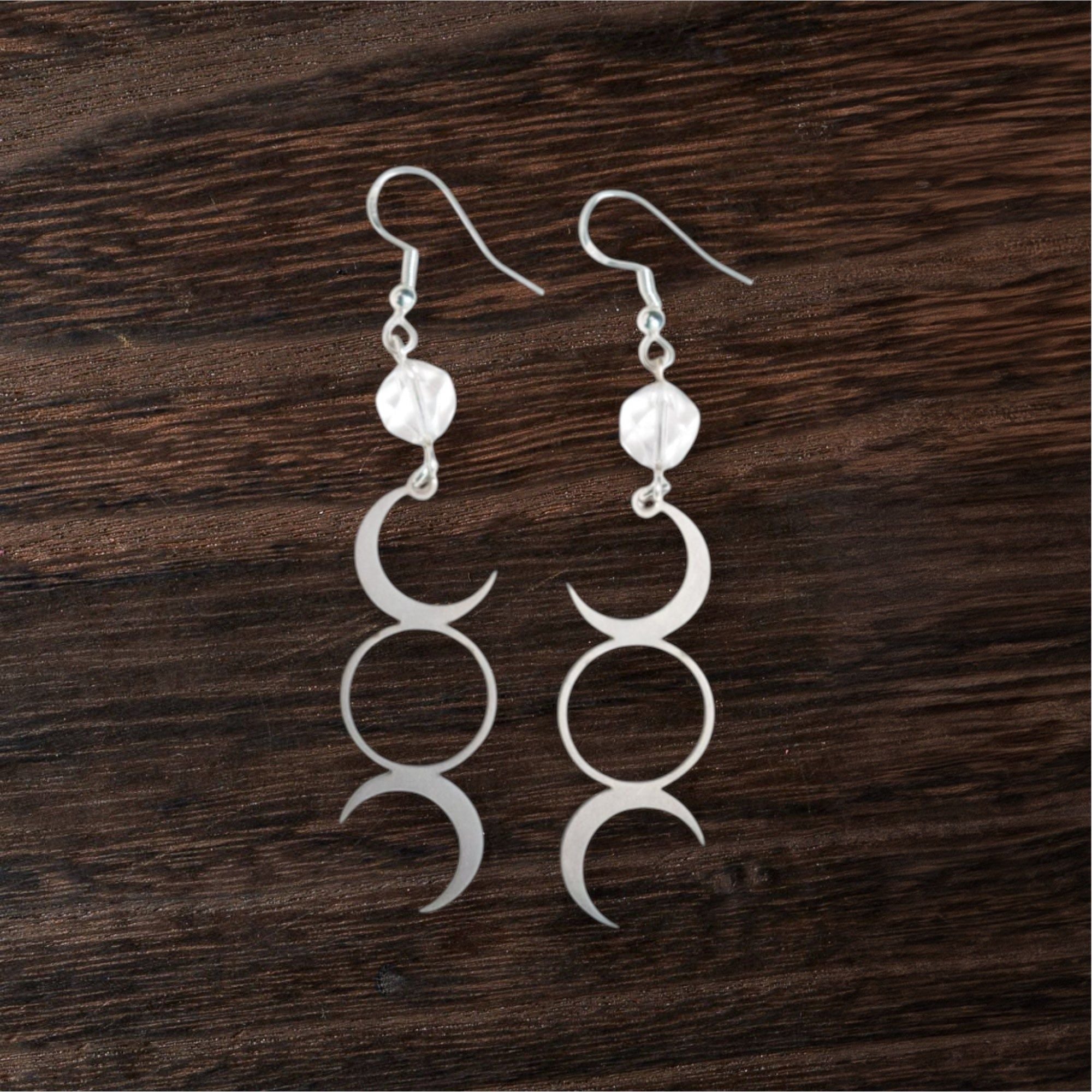 Three Moon Phase Earrings