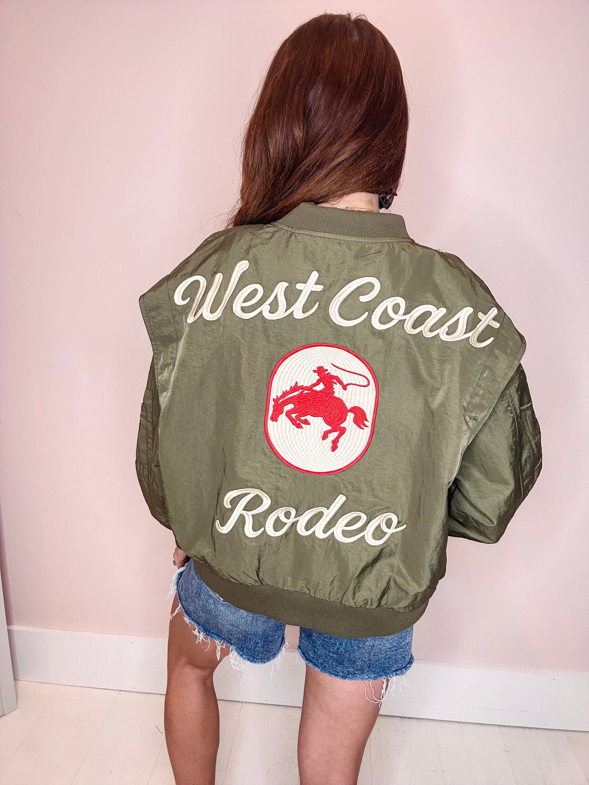 West Coast Rodeo Bomber Jacket-- Army Green