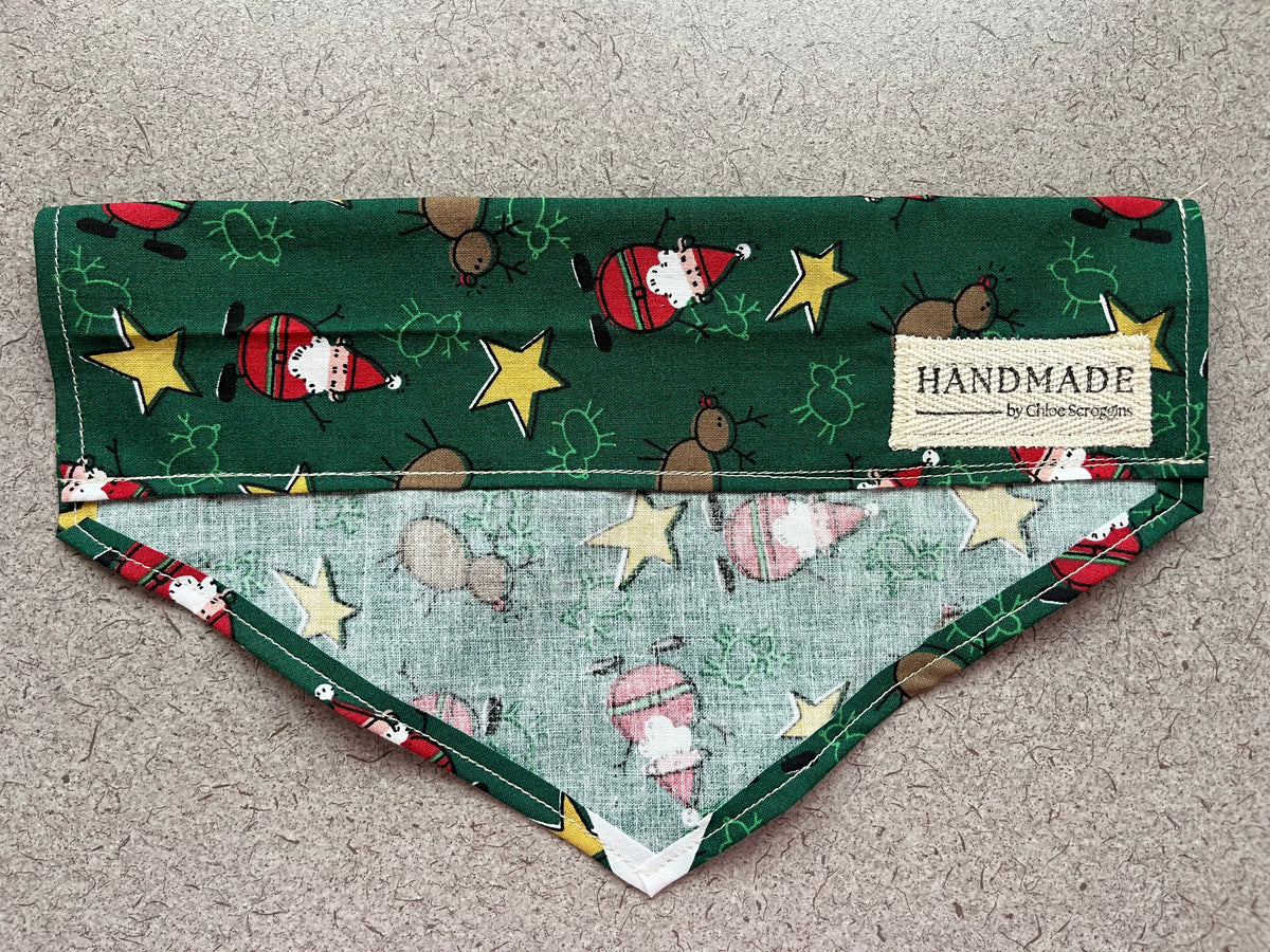 Santa & Reindeer Dog Bandana Large
