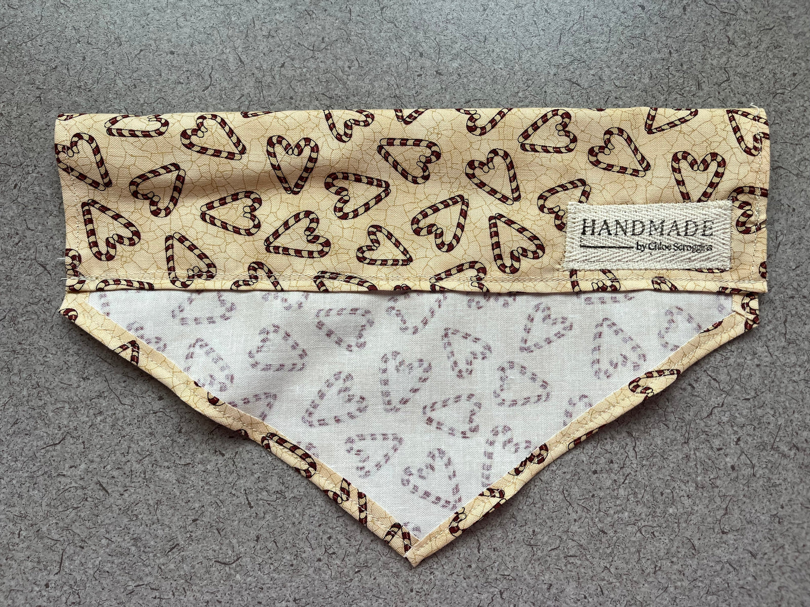 Candy Cane Dog Bandana Large