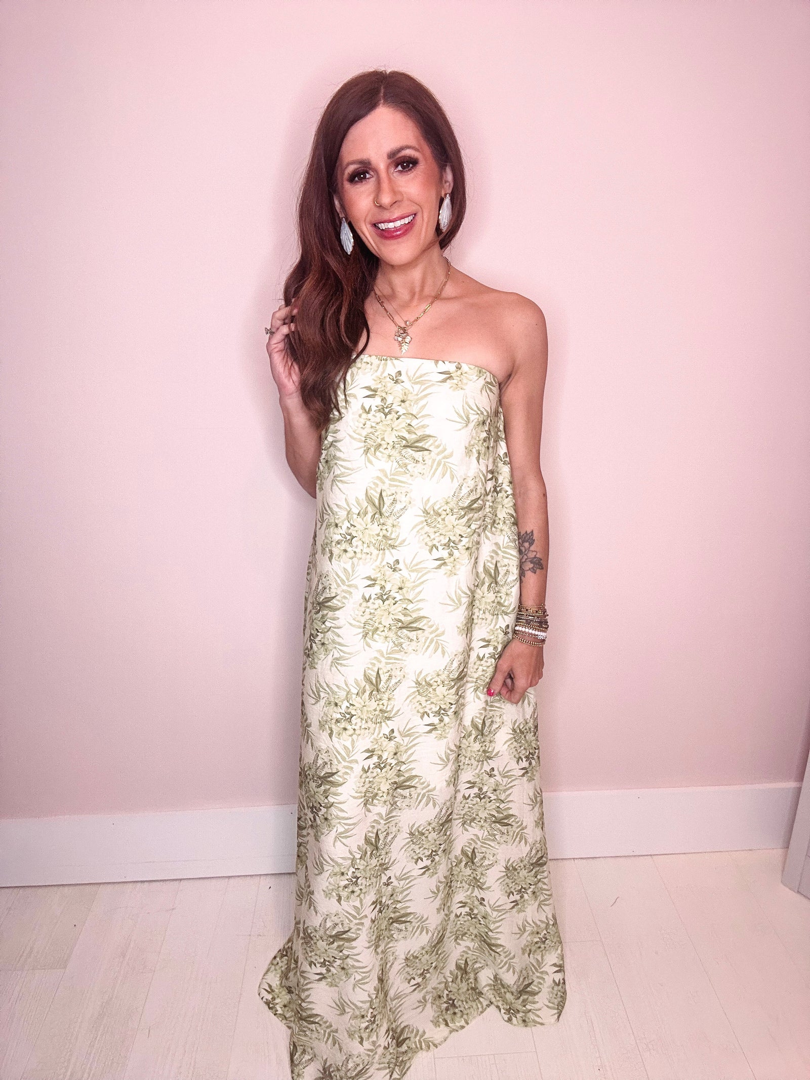 Paradise Found Strapless Maxi Dress