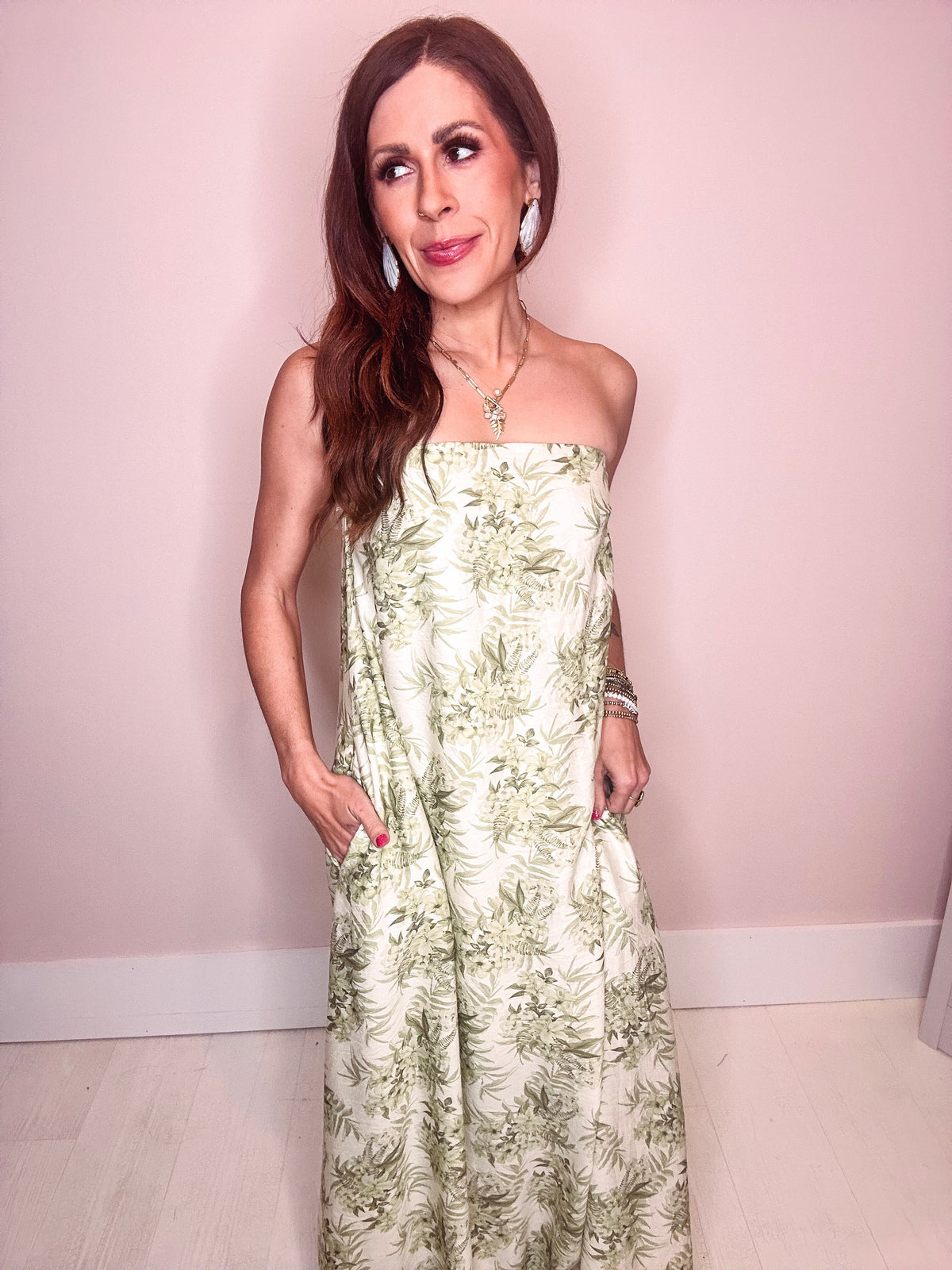Paradise Found Strapless Maxi Dress