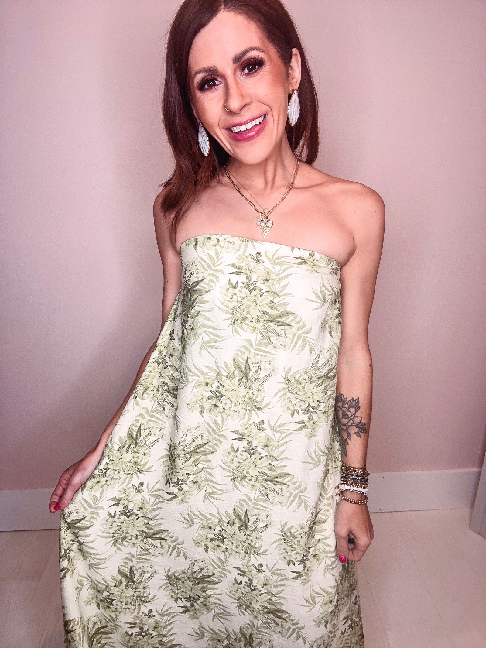 Paradise Found Strapless Maxi Dress