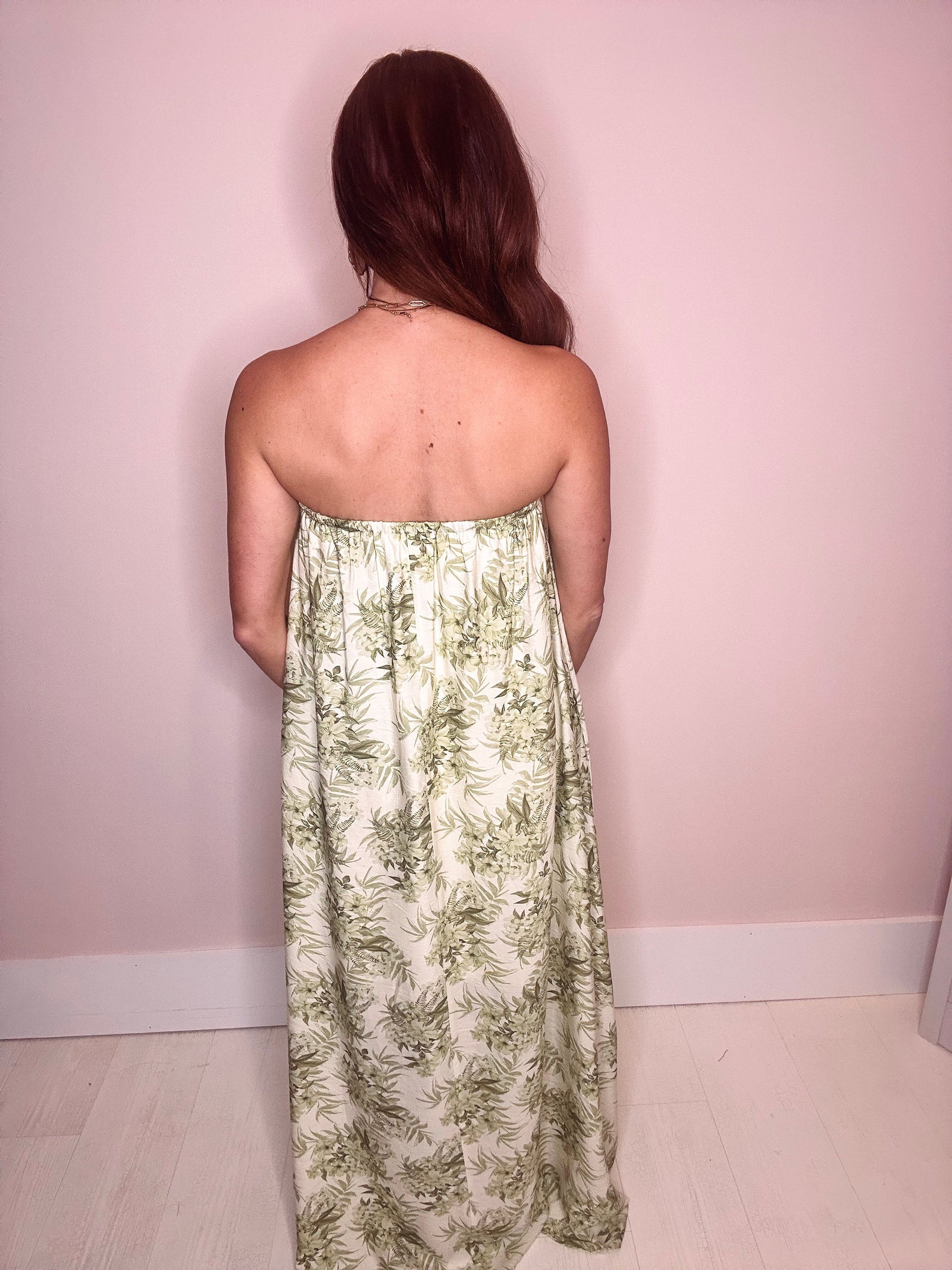 Paradise Found Strapless Maxi Dress