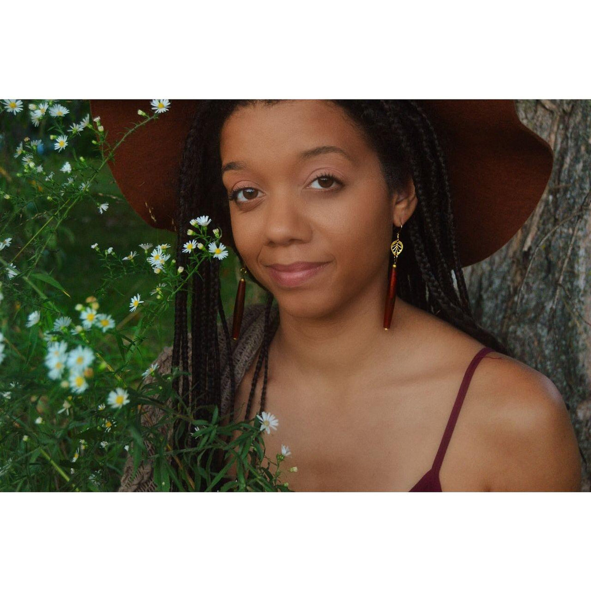Horn and Leaf Earrings
