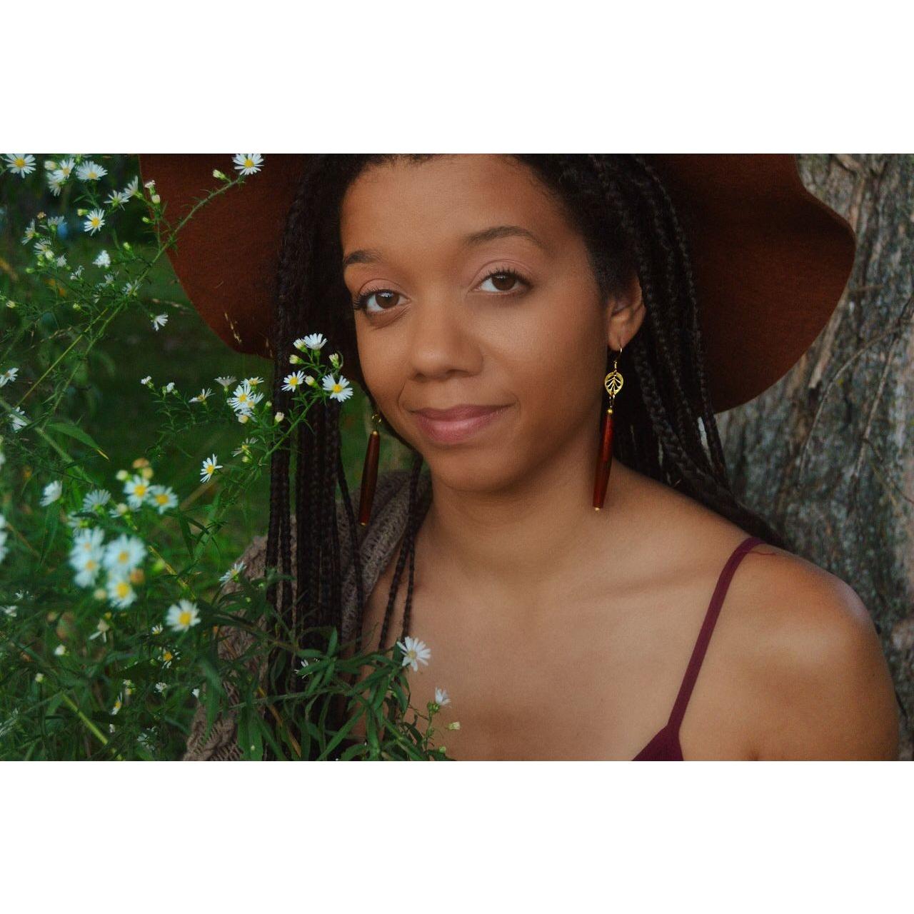Horn and Leaf Earrings