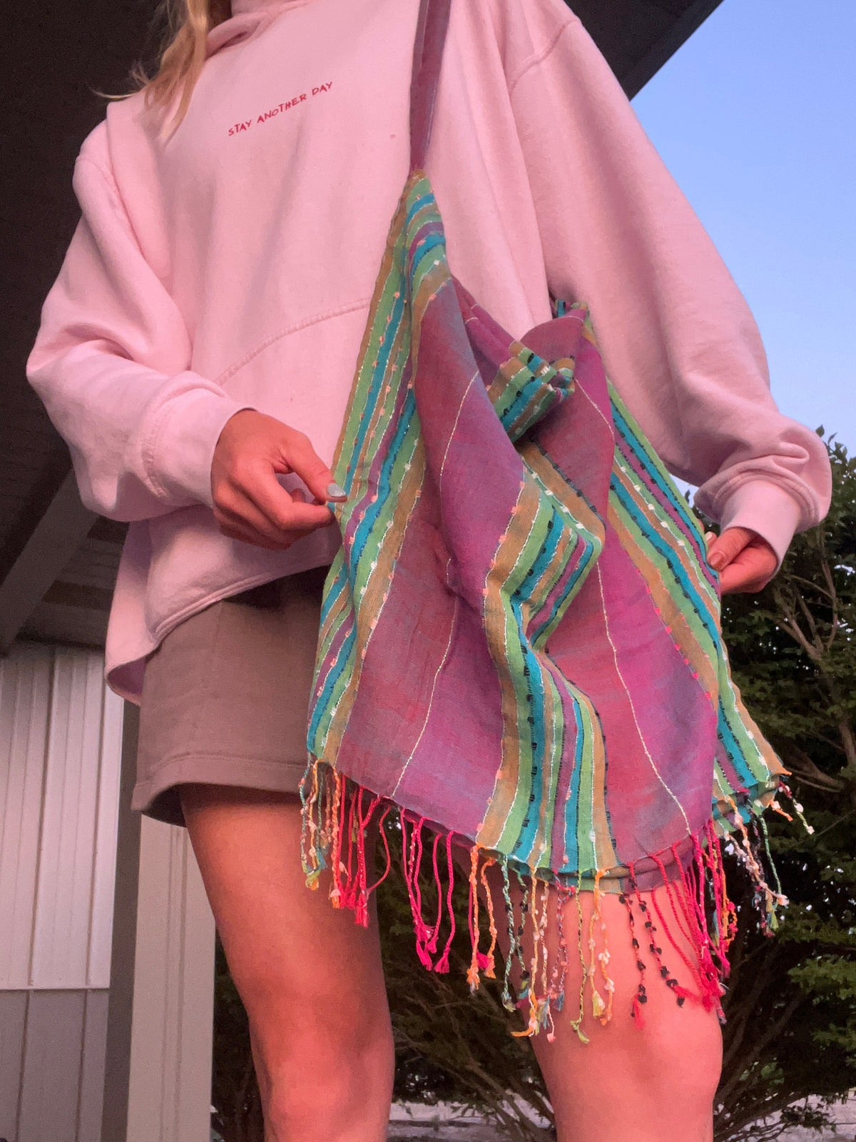 Multicolor Scarf Shoulder Bag