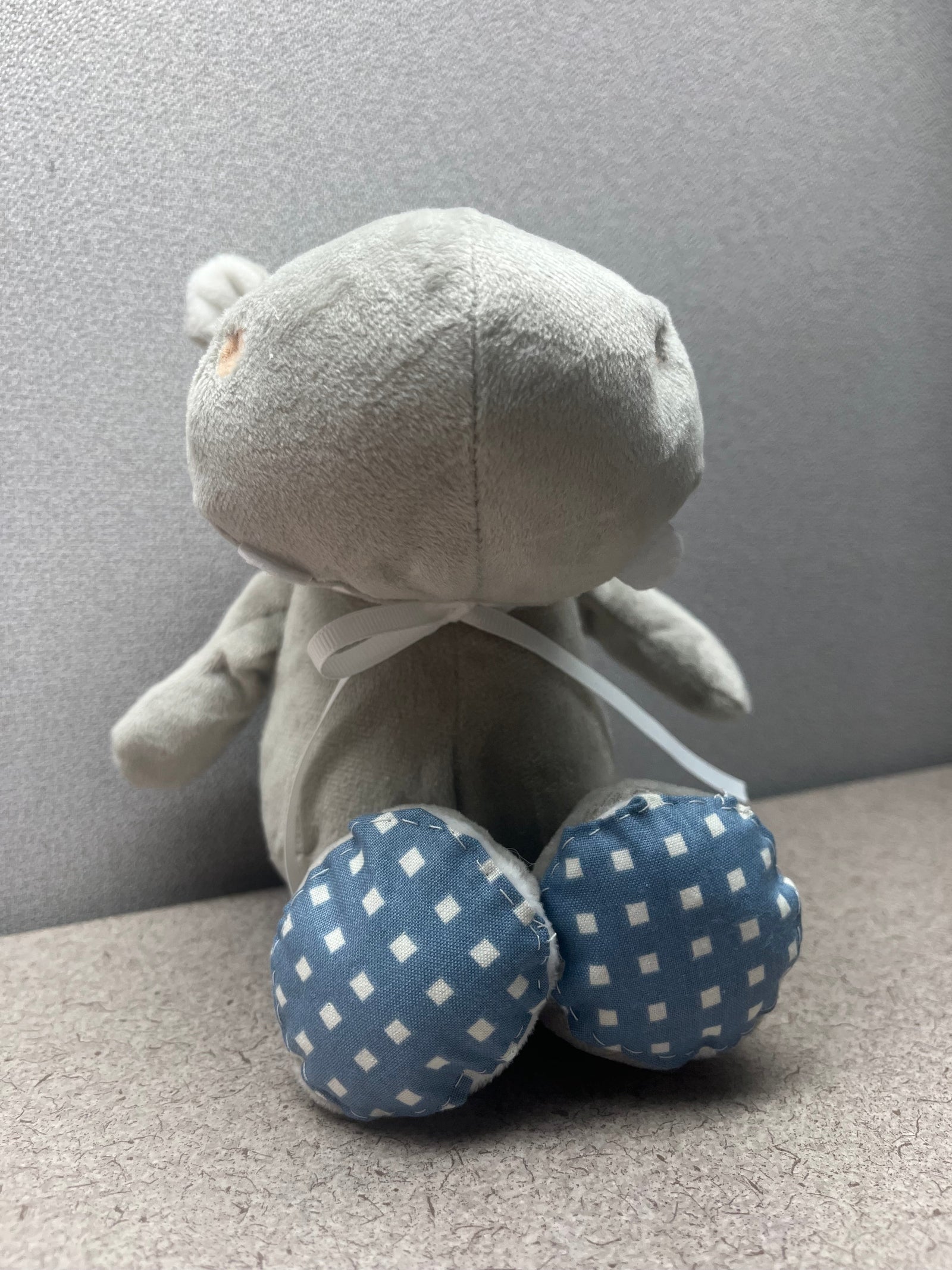 Stuffed Hippo with Patchwork Added