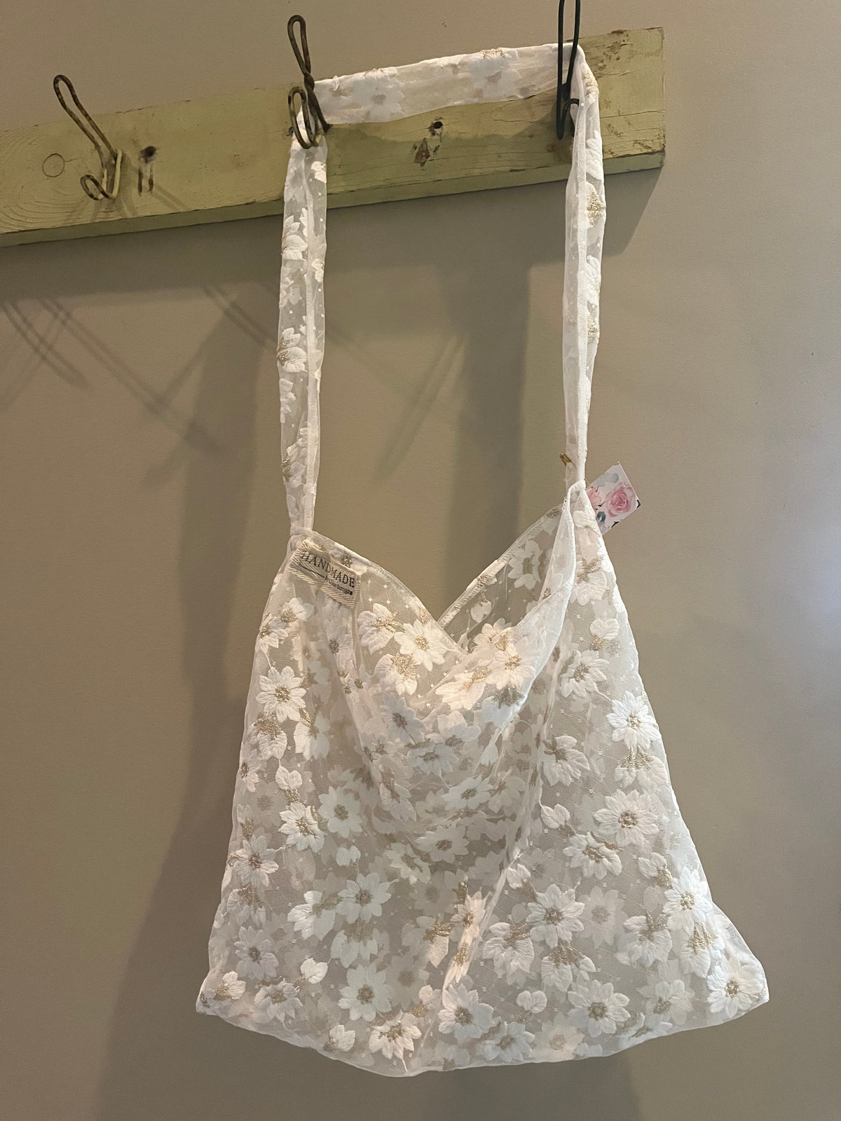 Floral Mesh Shoulder Bag