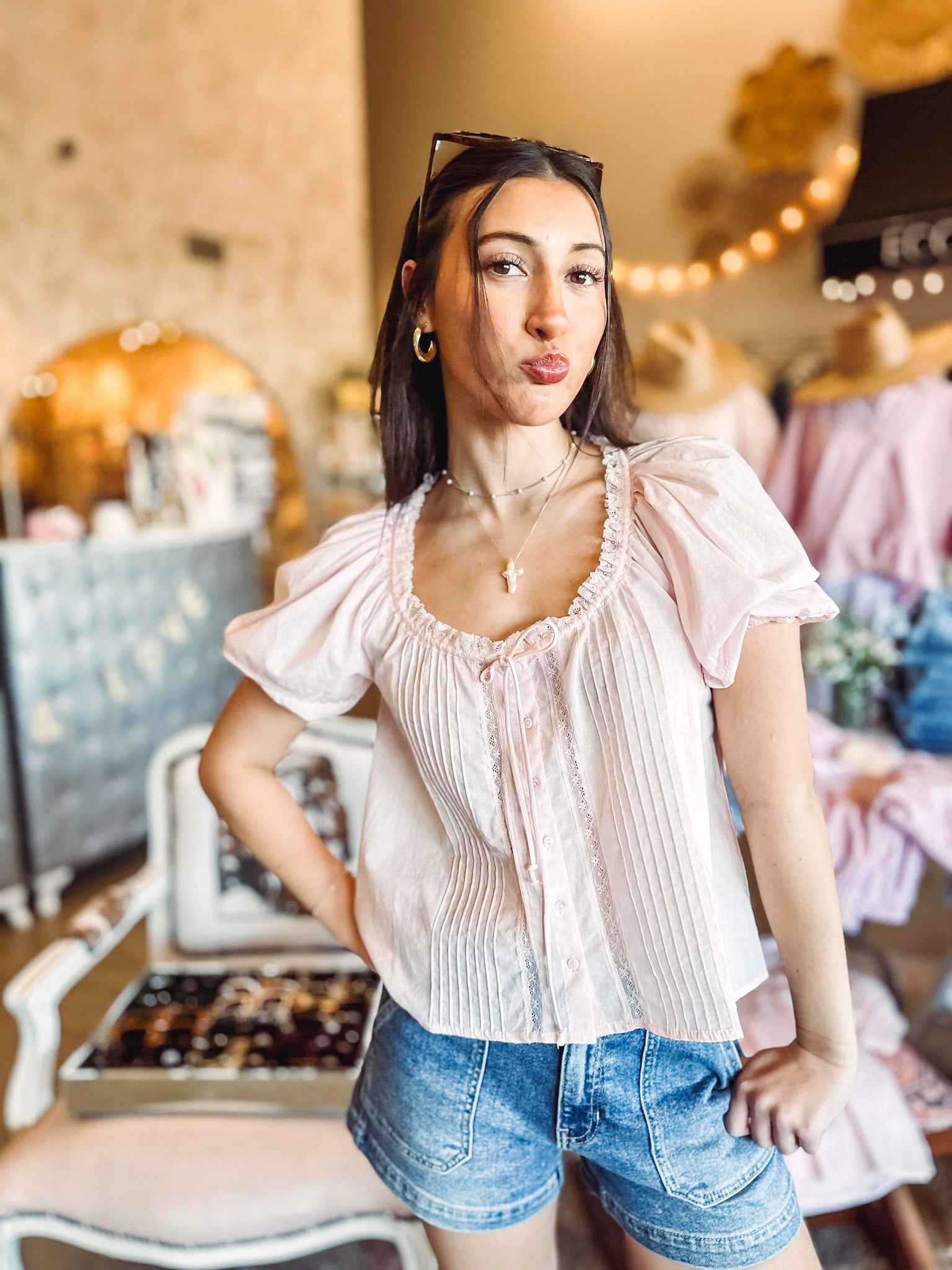 Amoretta Delicate Pleated Top