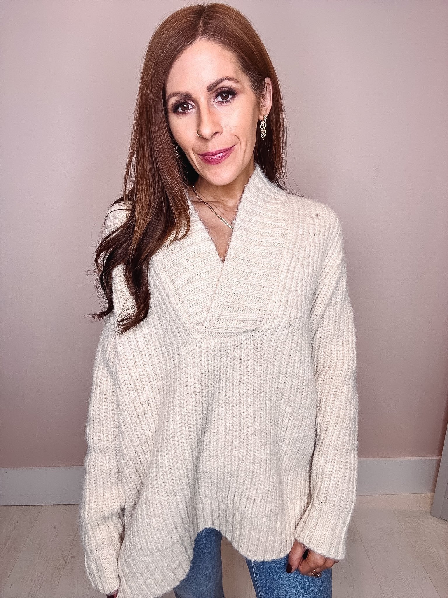 The Dusk Oversized V Neck Sweater