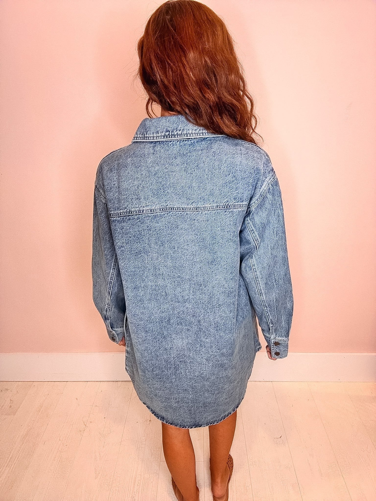 Falling For You Denim Shacket