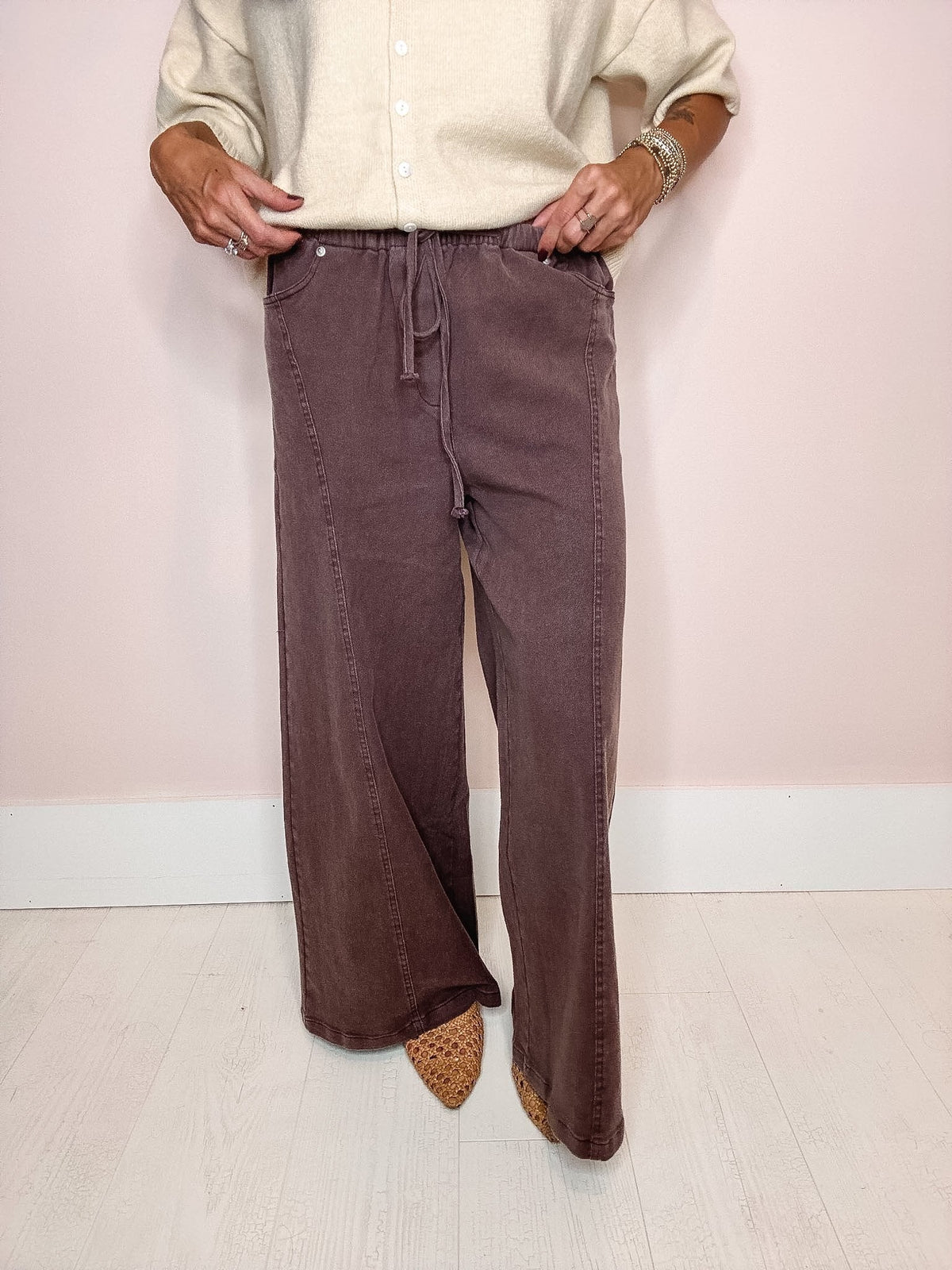 Espresso Bean Wide Leg Pants