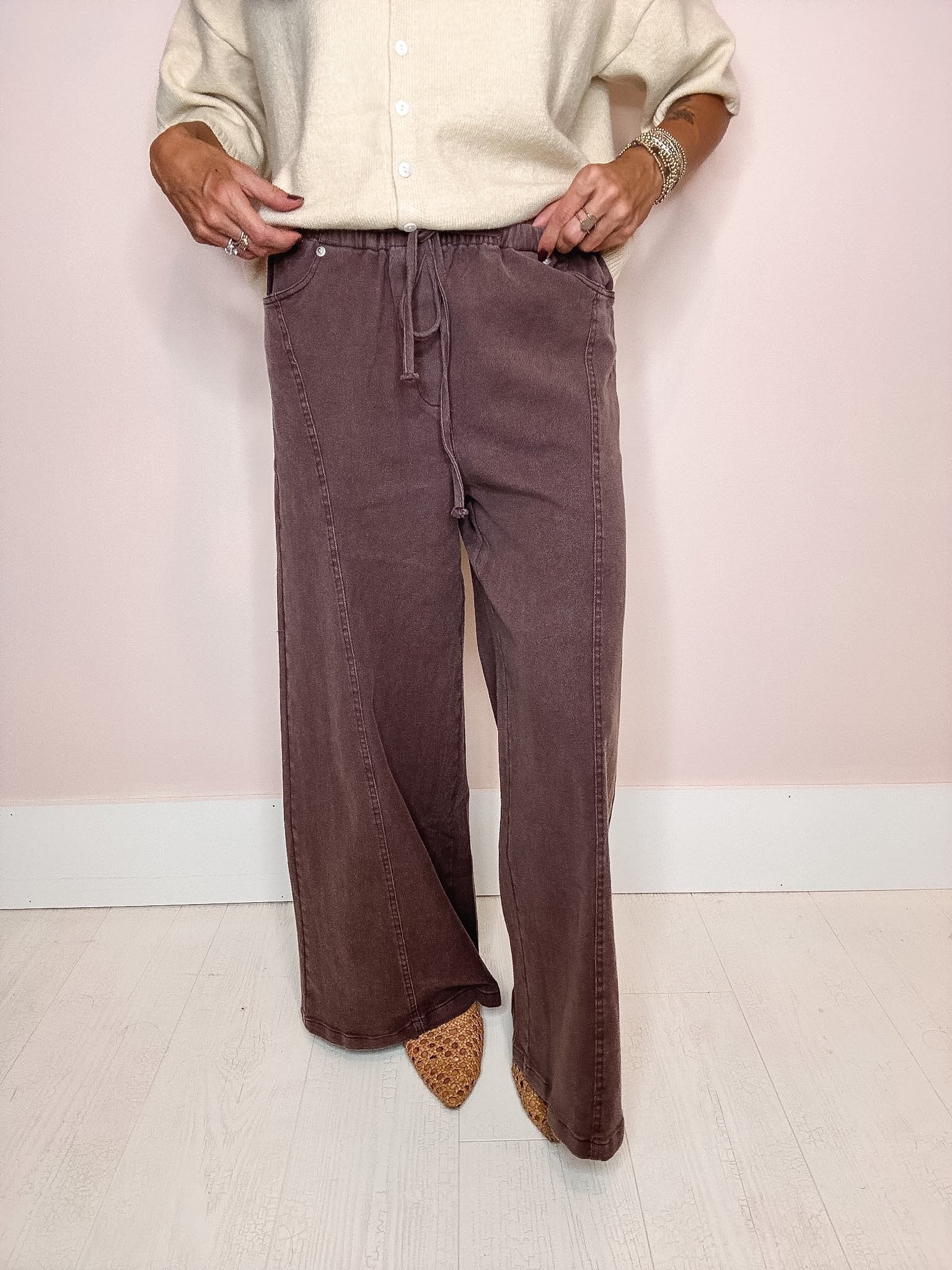 Espresso Bean Wide Leg Pants