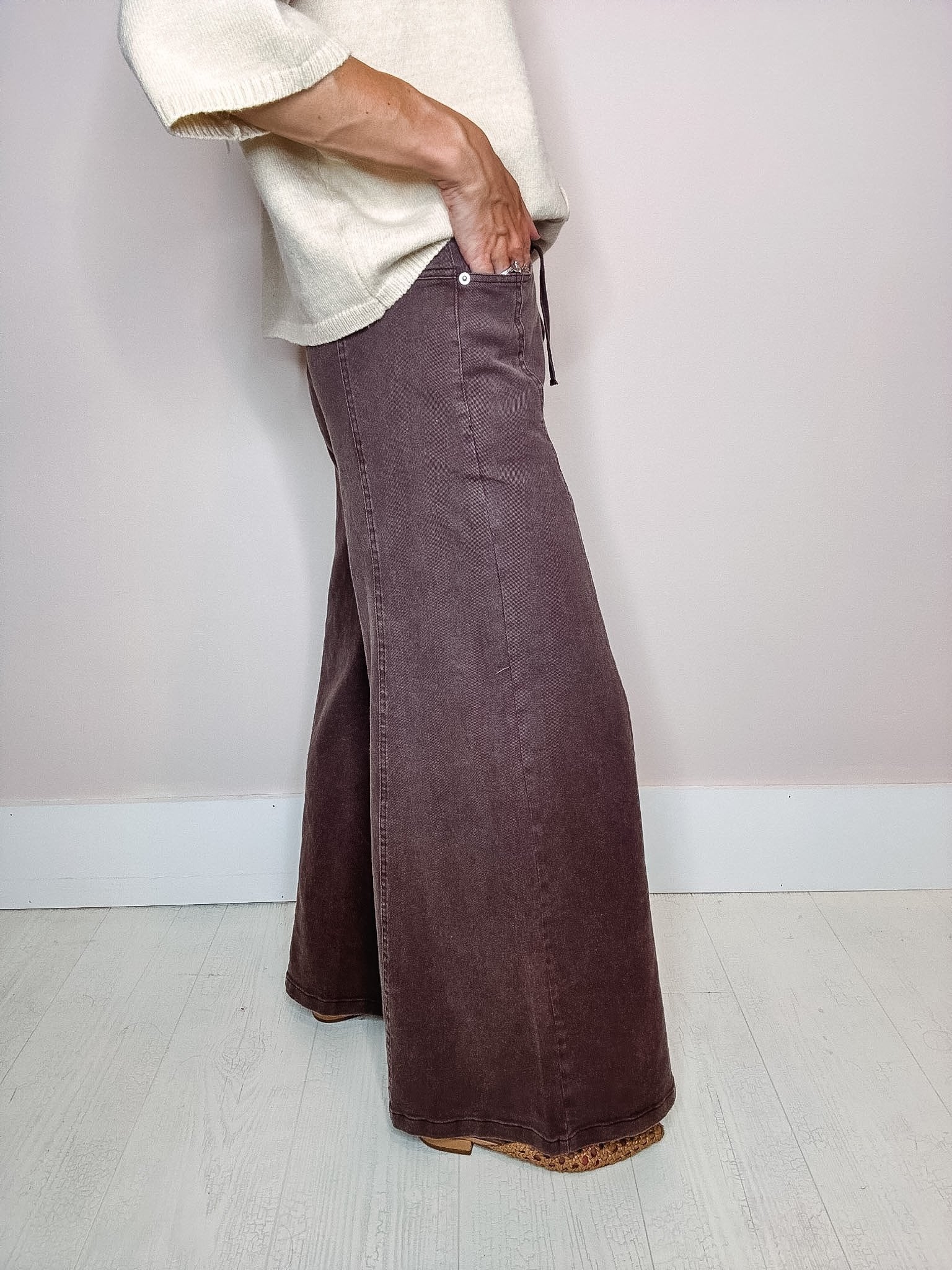 Espresso Bean Wide Leg Pants