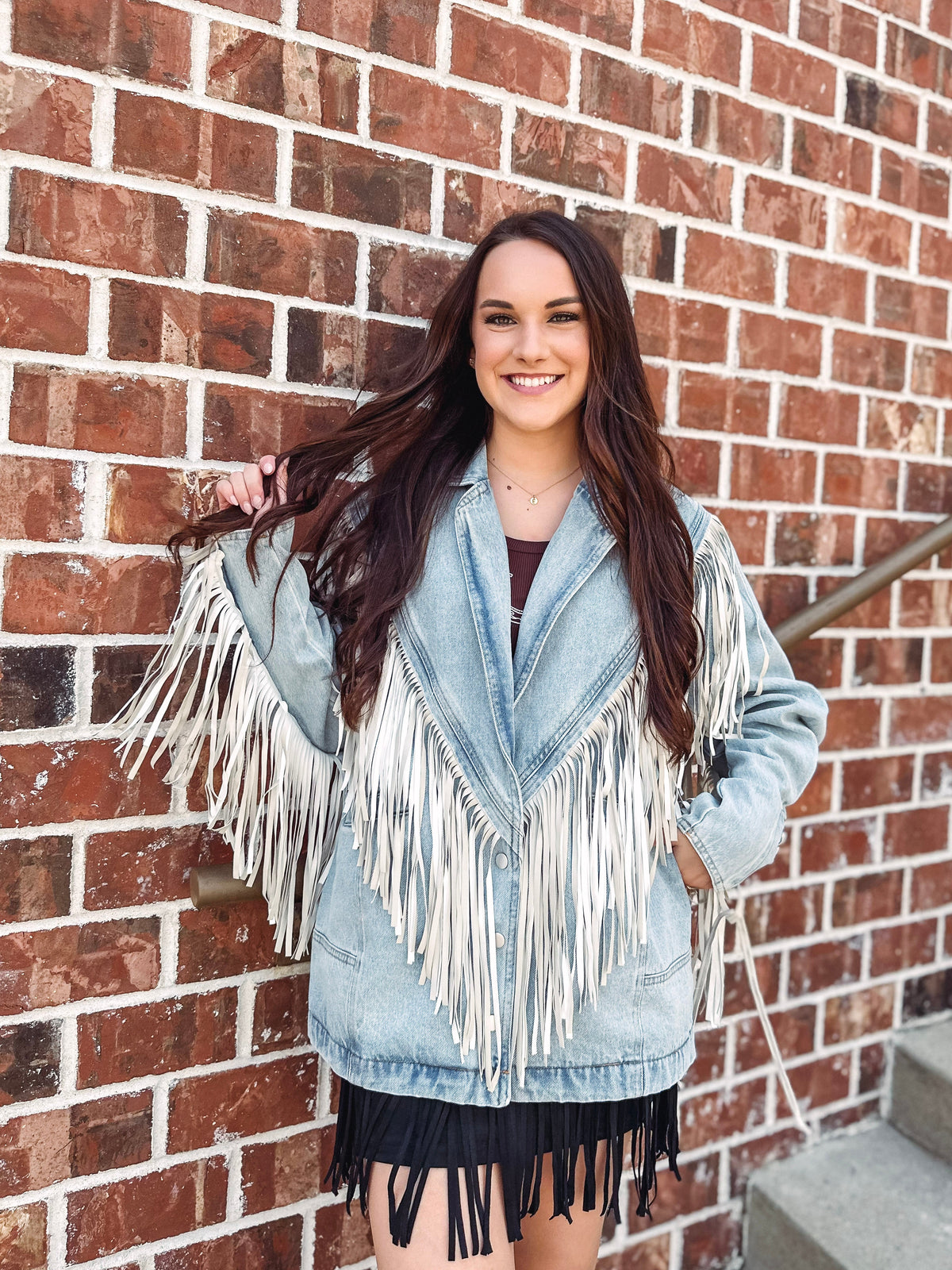 Tootsie&#39;s Fringed Denim Jacket